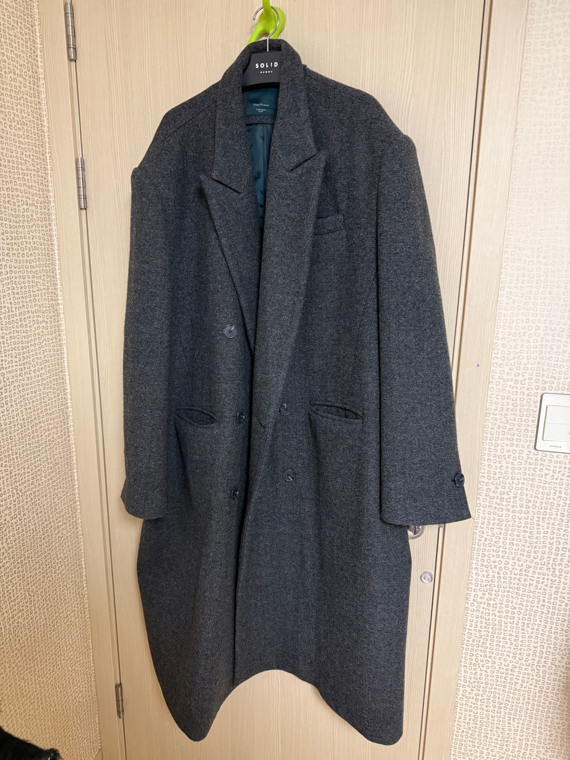 언더마이카 헤링본 박시핏 더블코트 그레이 2사이즈 no 상품이미지2