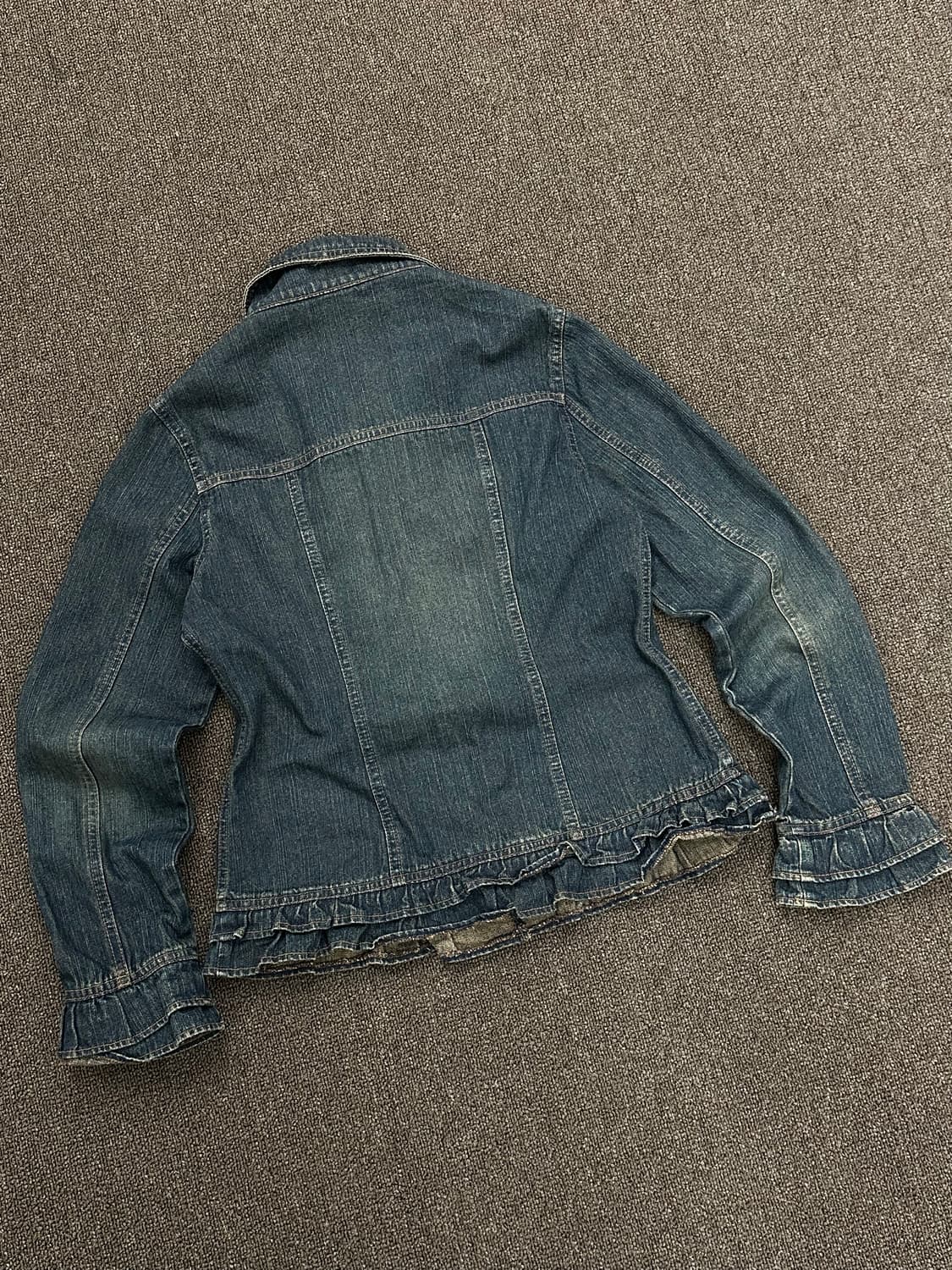 M)재패니즈 빈티지 여성 프릴 디테일 중청 데님자켓 상품이미지5