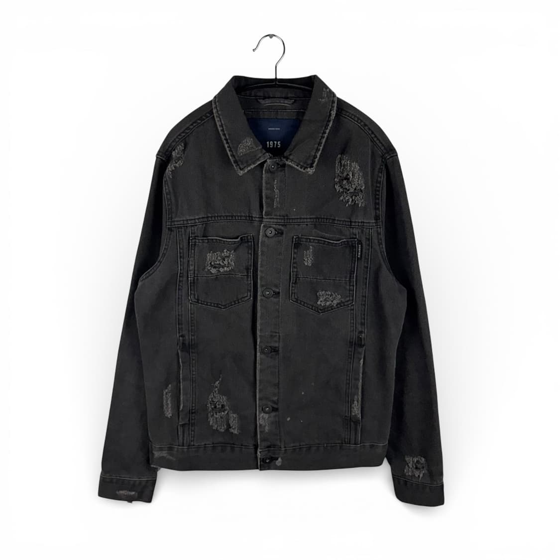 (XL) ZARA 데미지 흑청 데님 자켓 상품이미지1