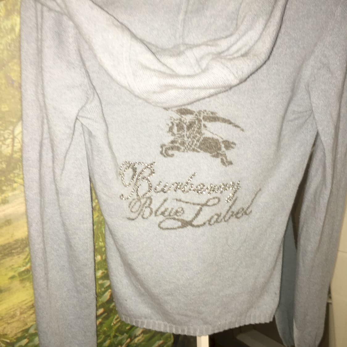 🩵 대장 버버리 블루라벨 큐빅 후드 🩵 갸루 오네갸루 y2k 앙고라 상품이미지2