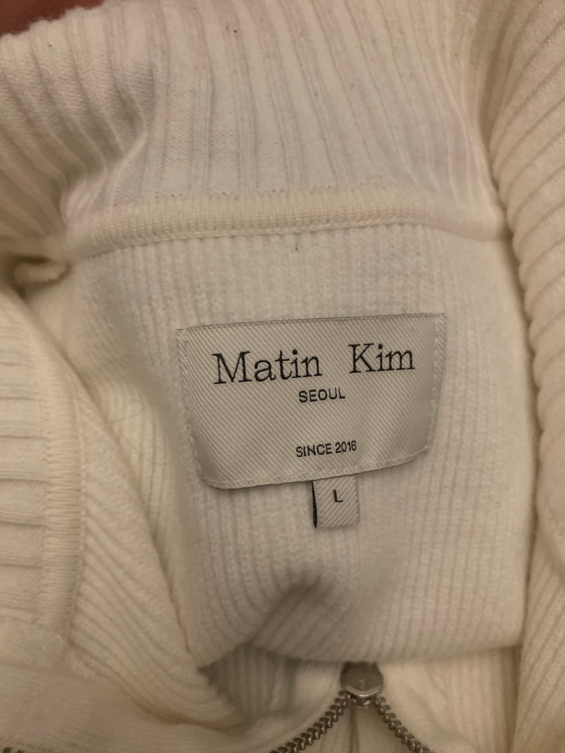 마뗑킴 니트집업 white (L사이즈) 상품이미지3