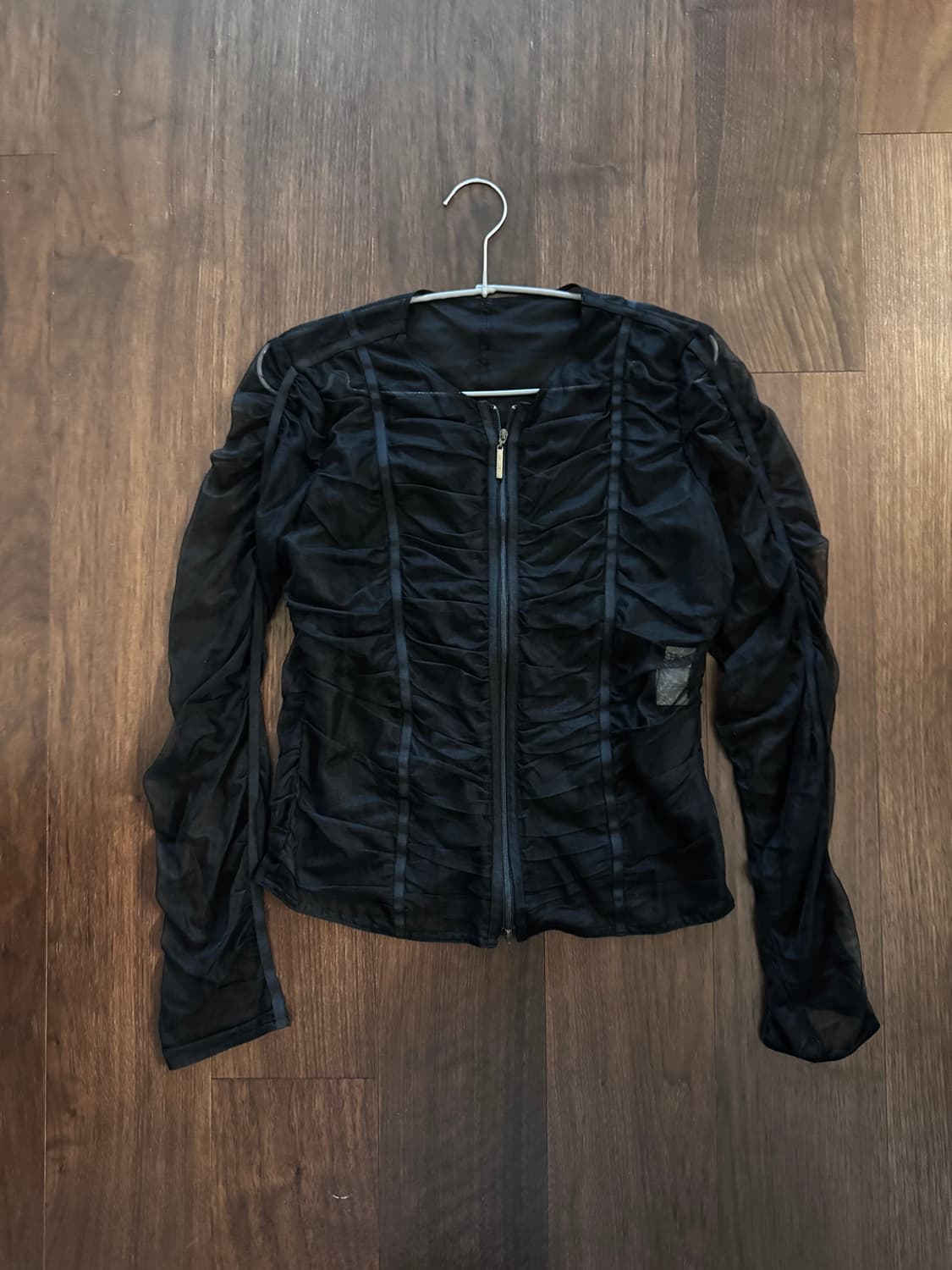 스피치오 오간자 시스루 집업 가디건 상품이미지1