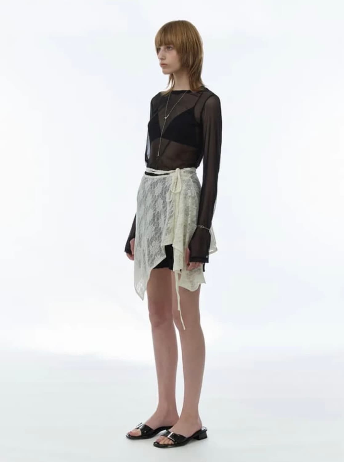 밀로우먼 어시메트릭 레이어드 랩 스커트 상품이미지2