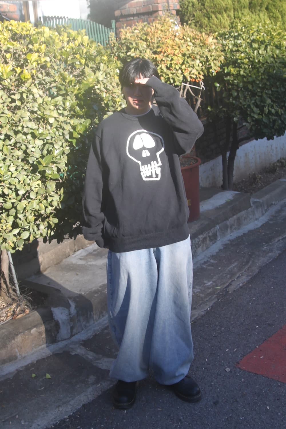 스투시 스컬 스웨터 니트 블랙 XL 상품이미지1