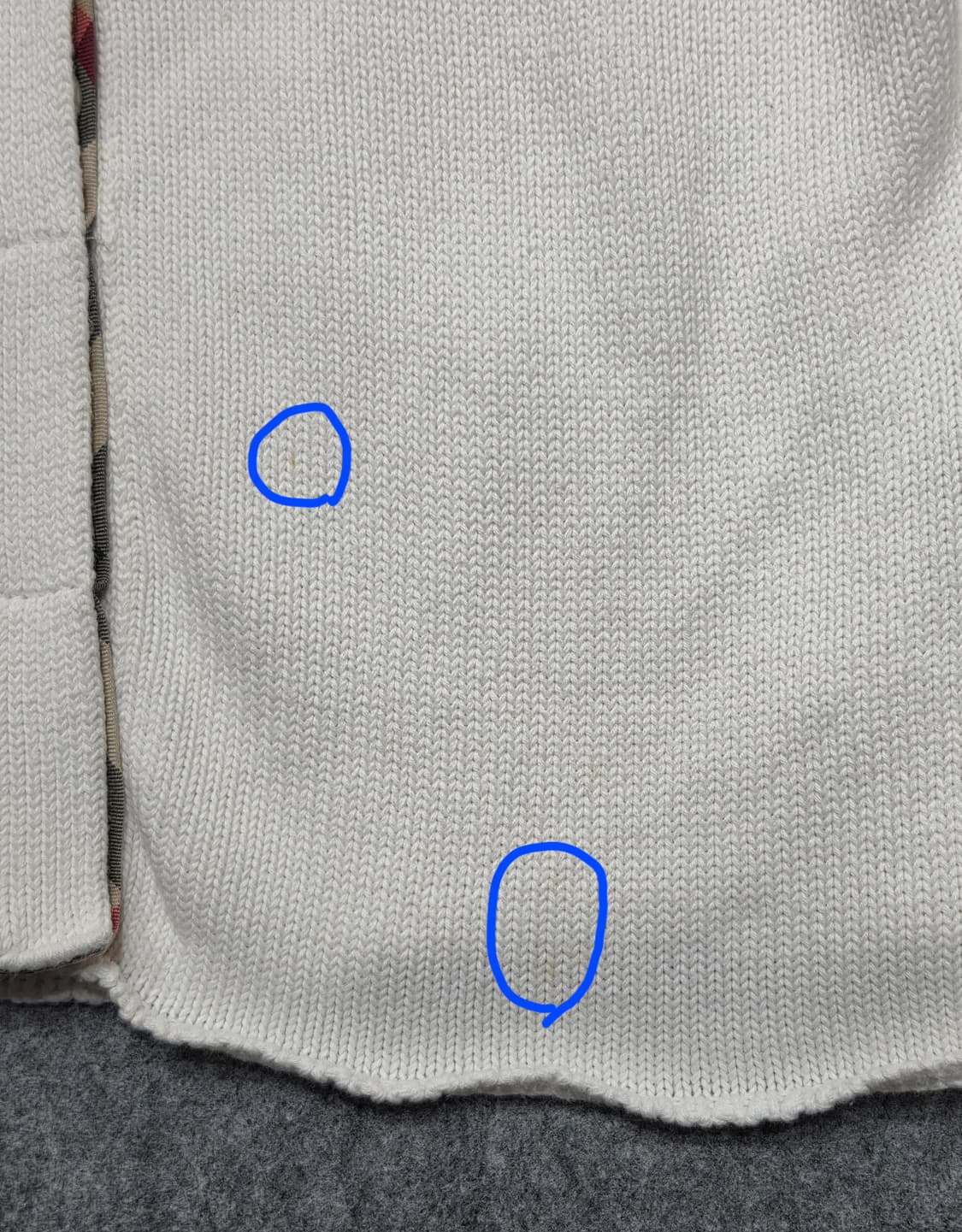 버버리 빈티지 노바 체크 트림 소매 버튼 라운드넥 니트 가디건 M 상품이미지5