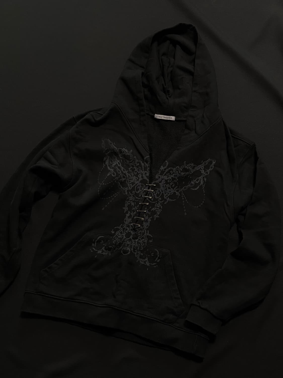 3set) 브이넥 포켓 후드/카모 두붙바/십자가 고딕 목걸이 세트 상품이미지4