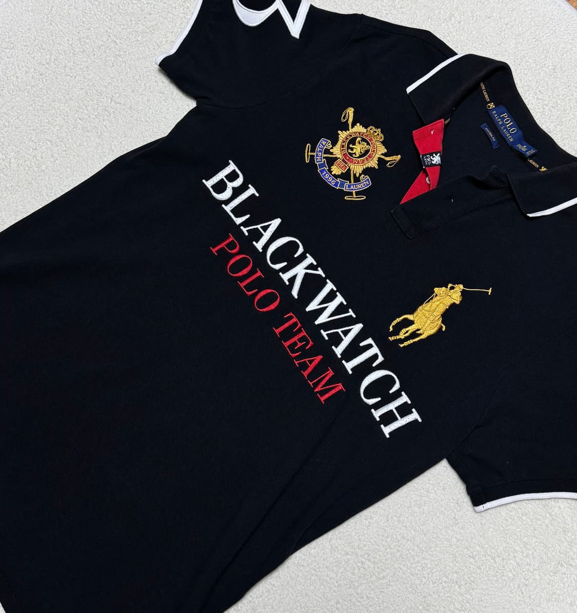 폴로 랄프로렌 빅포니 검골 Black Watch 럭비 카라 반팔 상품이미지3