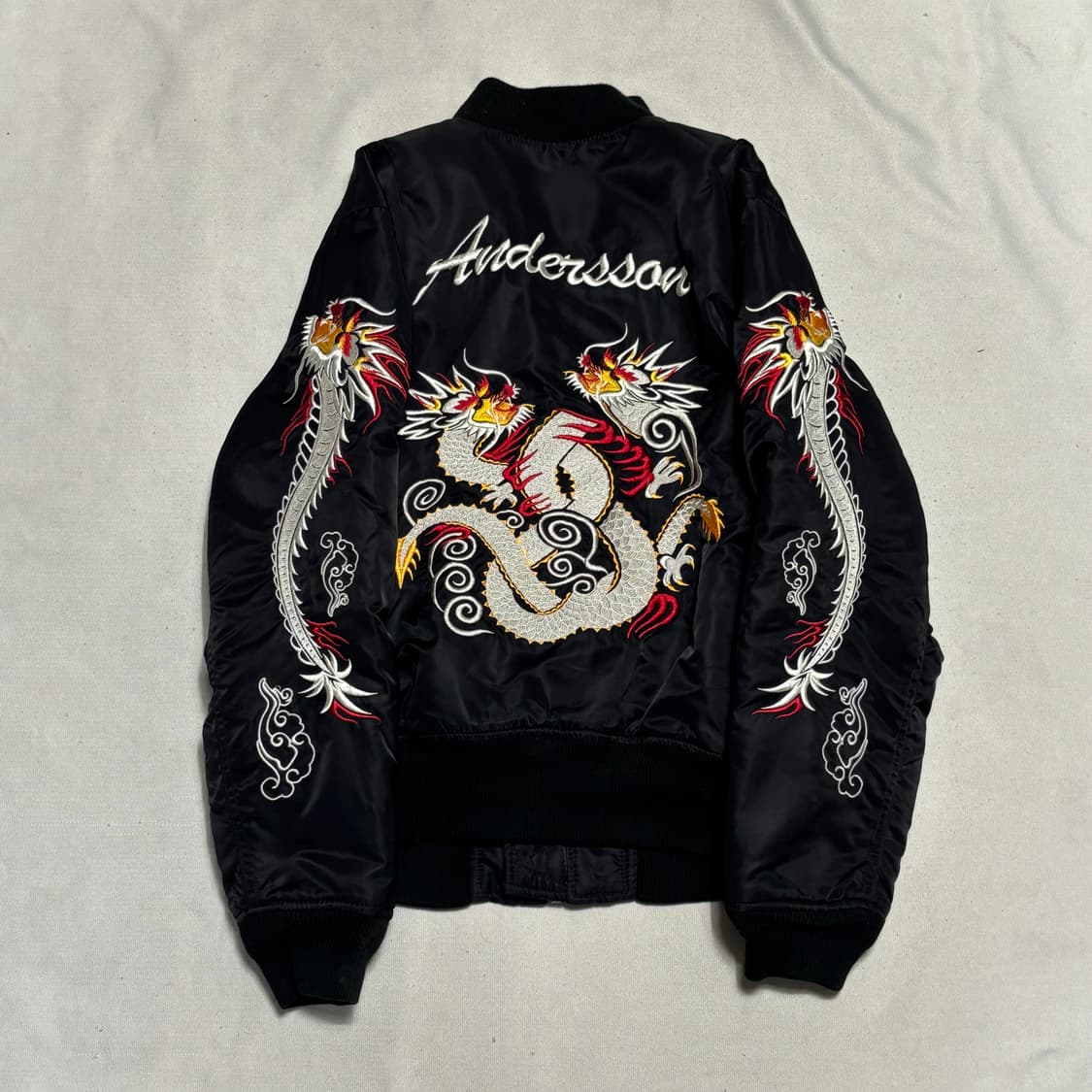 M 쇼트 X 앤더슨벨 드래곤 자수 ma-1 스카쟌 봄버 자켓 상품이미지2