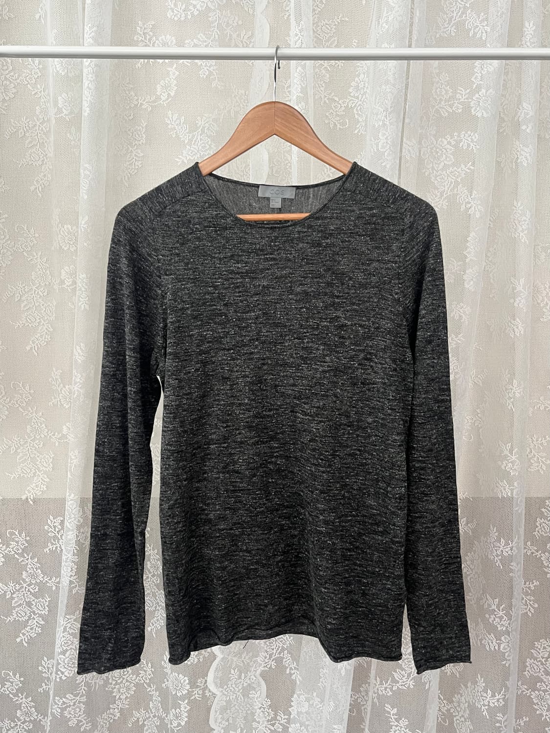 S) 코스 COS 보카시 울 긴소매 티셔츠 차콜 상품이미지1