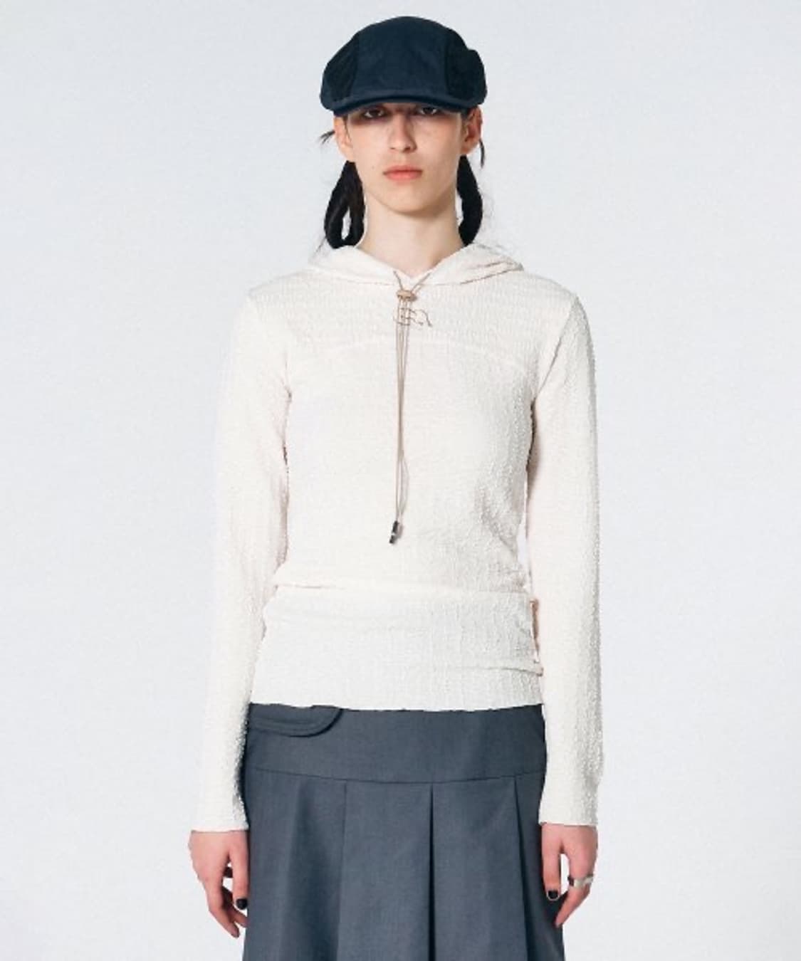 [M] 스컬프터 E 스트링 크링클 후디 아이보리 상품이미지1