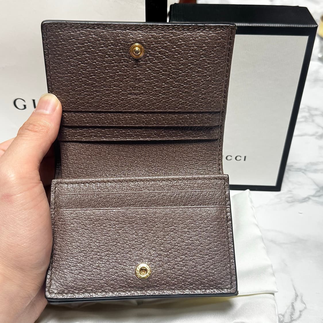 [새상품급/풀구성] 구찌 오피디아 GG 카드 케이스 지갑 베이지 에보니 상품이미지8