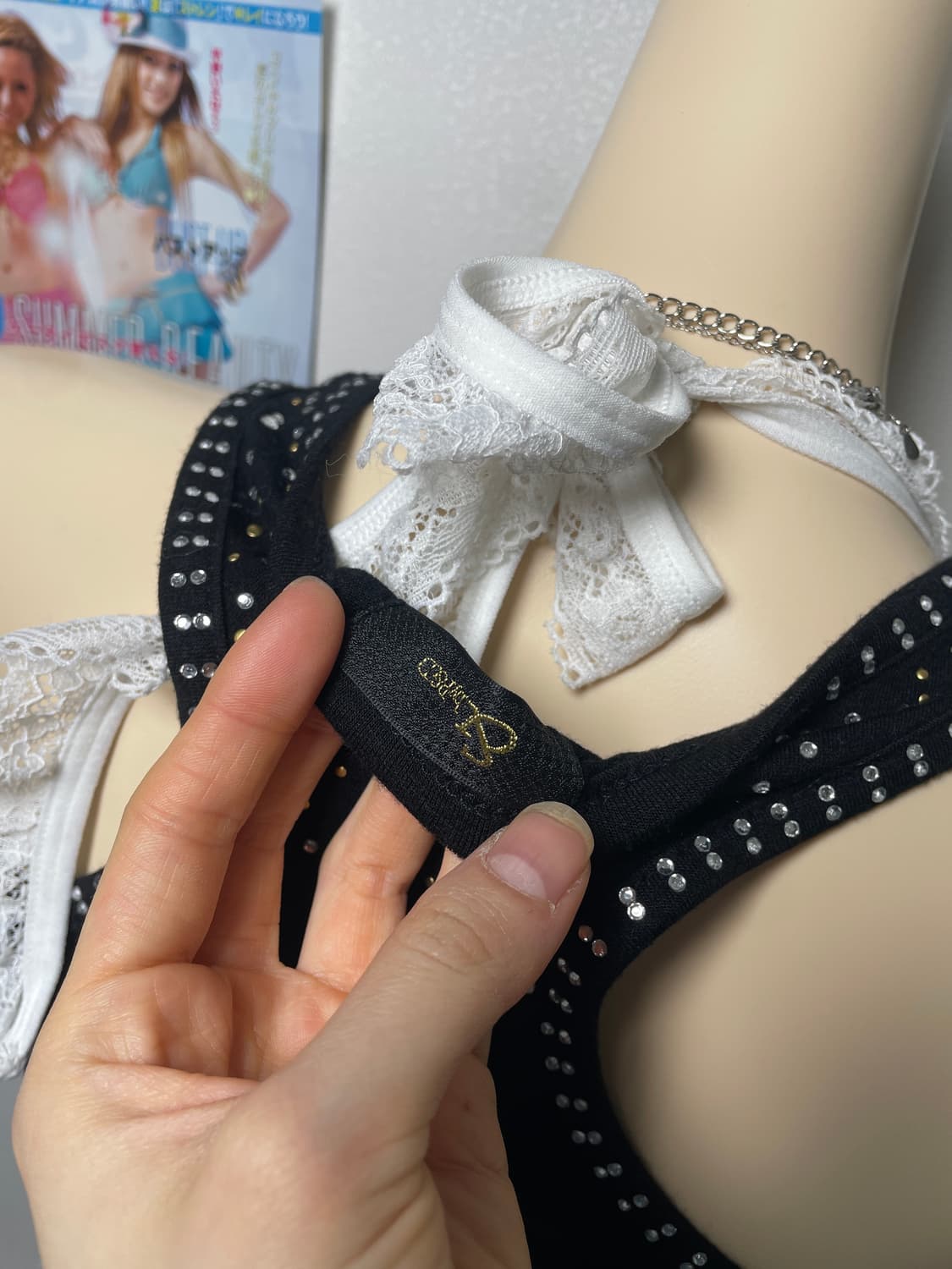 Pinky&dianne 큐빅 스터드 나시 슬리브리스 상품이미지4