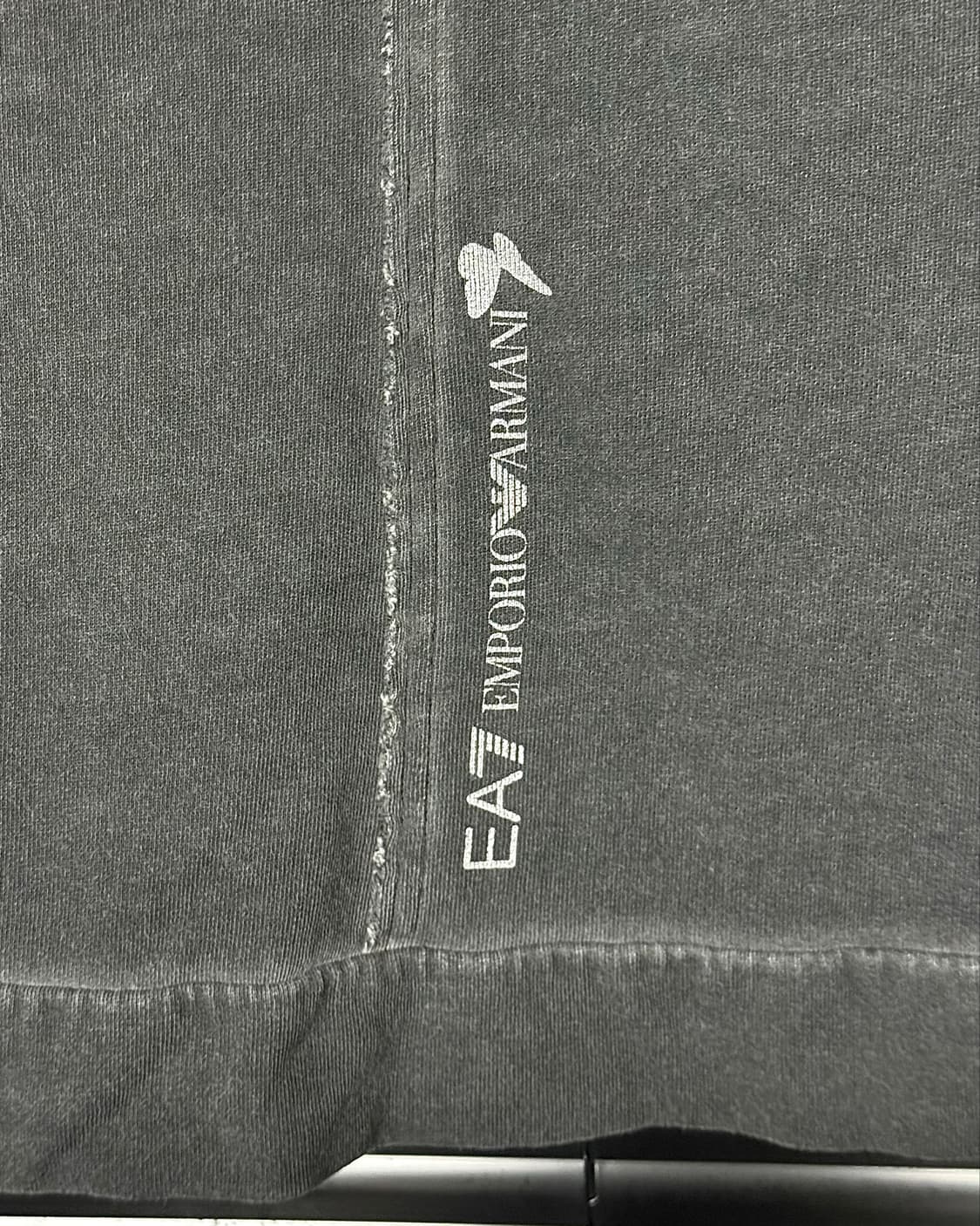 EA7 엠포리오 아르마니 반팔 후드 집업 워싱 워시드 차콜 락 고스 펑크 상품이미지7