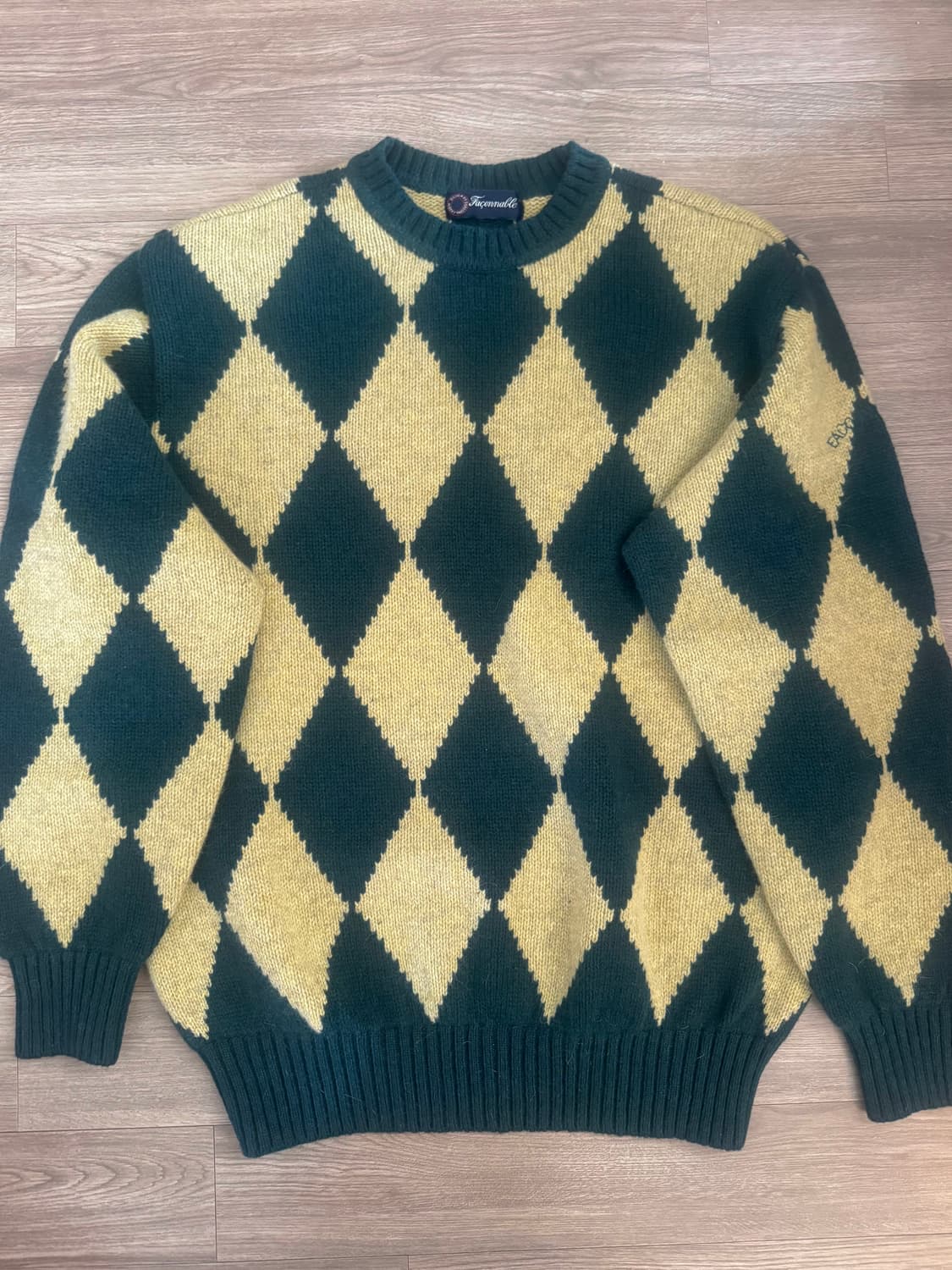 Facconable 파쏘나블 셔틀랜드 울 아가일 니트 상품이미지1