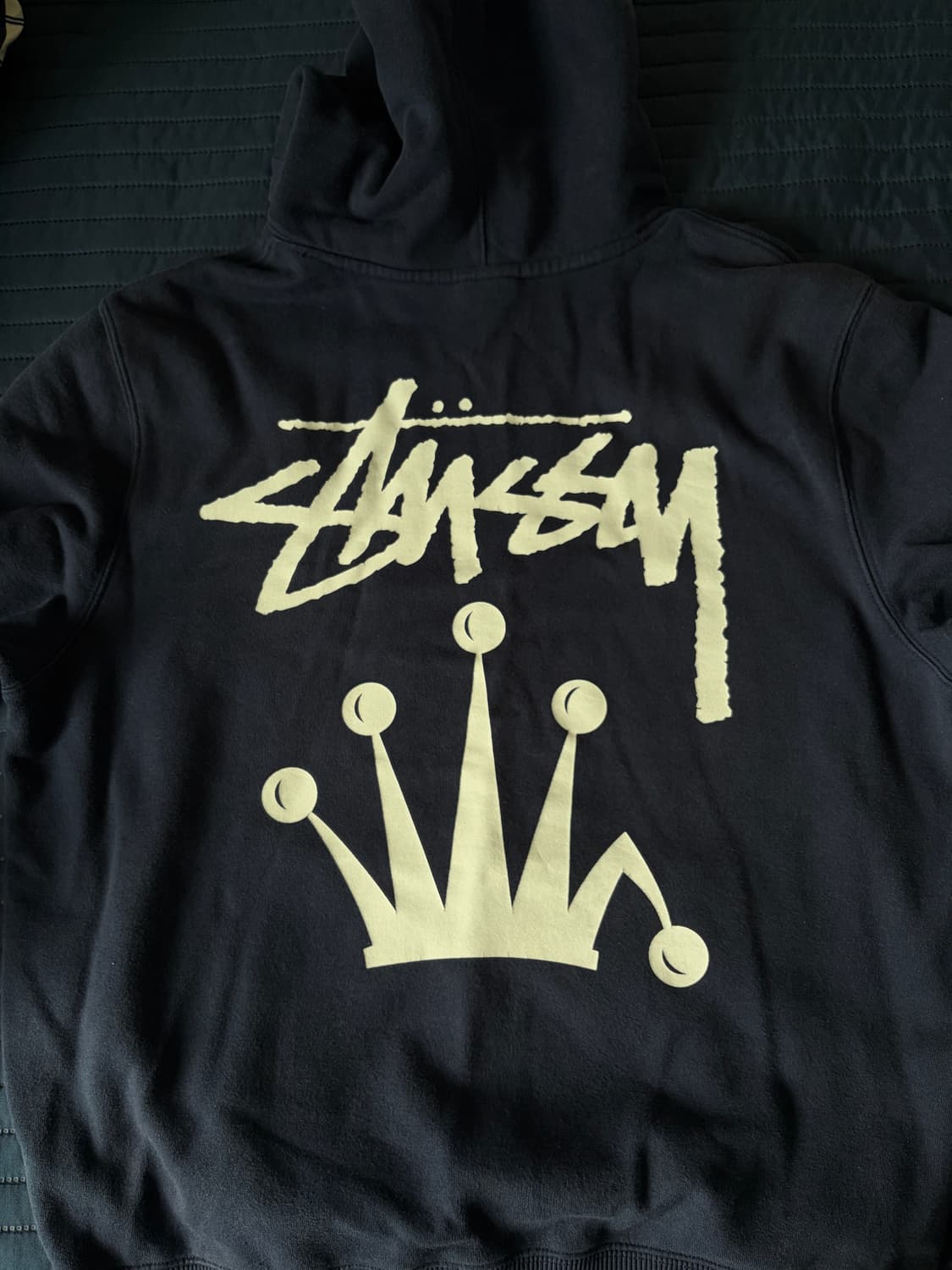 빈티지 스투시 크라운 후드티 네이비  상품이미지1