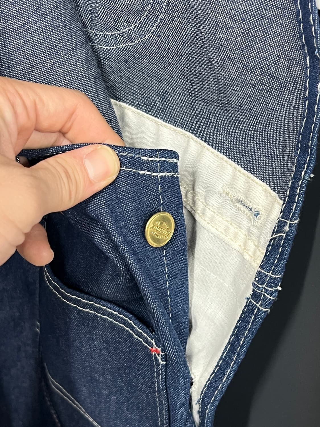 Dickies 디키즈 인디고 생지 빕 오버롤 멜빵 상품이미지4