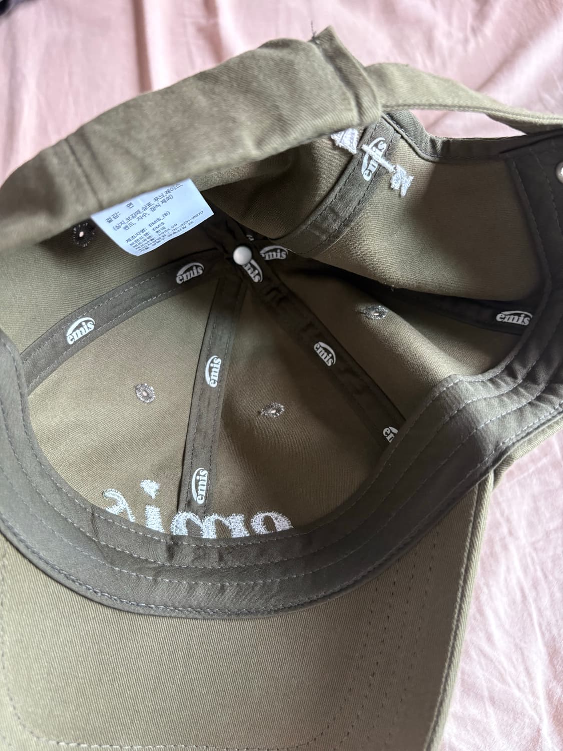 Emis 이미스 볼캡 모자 카키 APPLIQUE BALL CAP-KHAK 상품이미지4