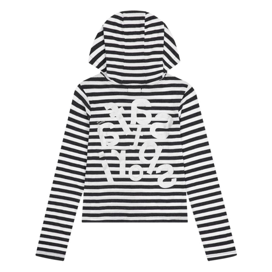 1/2 TICKETING STRIPE BORDER HOODIE-WHITE 상품이미지2
