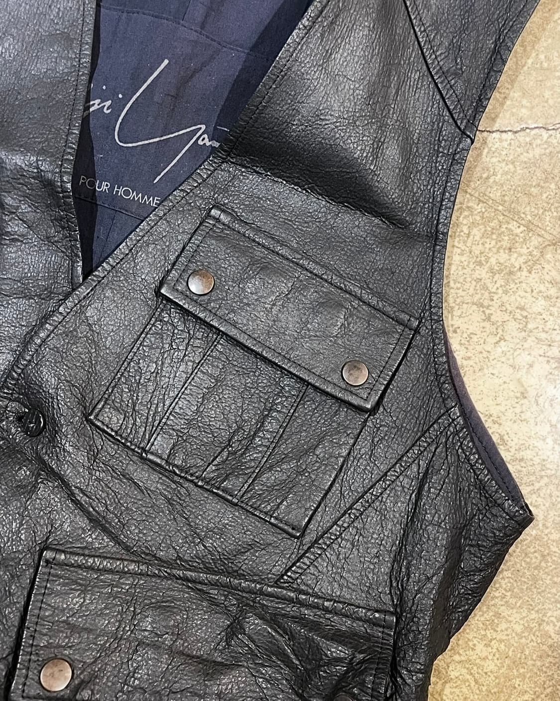 Yohji Yamamoto 옴므 카피바라 레더 베스트 (B5167) 상품이미지3