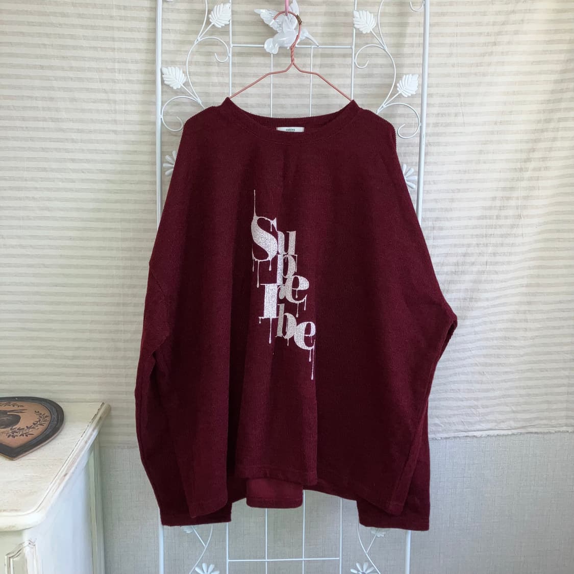 빈티지 레드와인 니트 y2k 스트릿 갸루 펑키467 상품이미지1