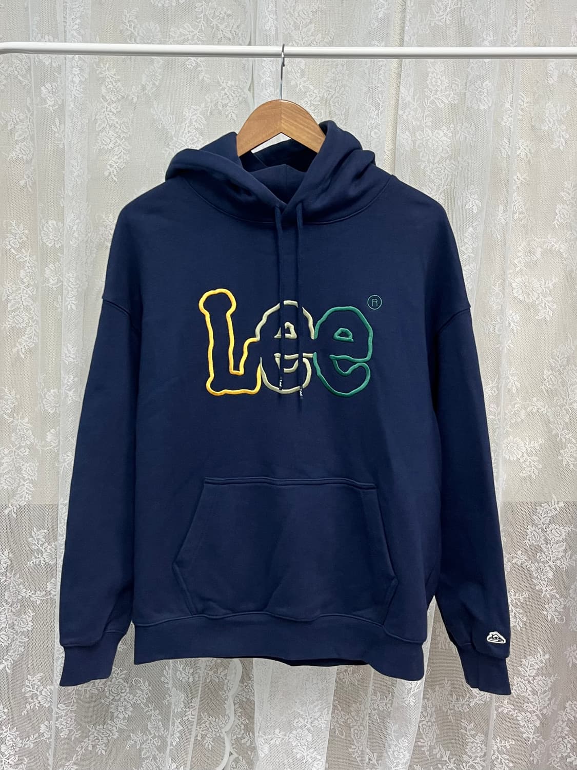 M) 리 Lee 빈티지 코튼 로고 후디 네이비 상품이미지1