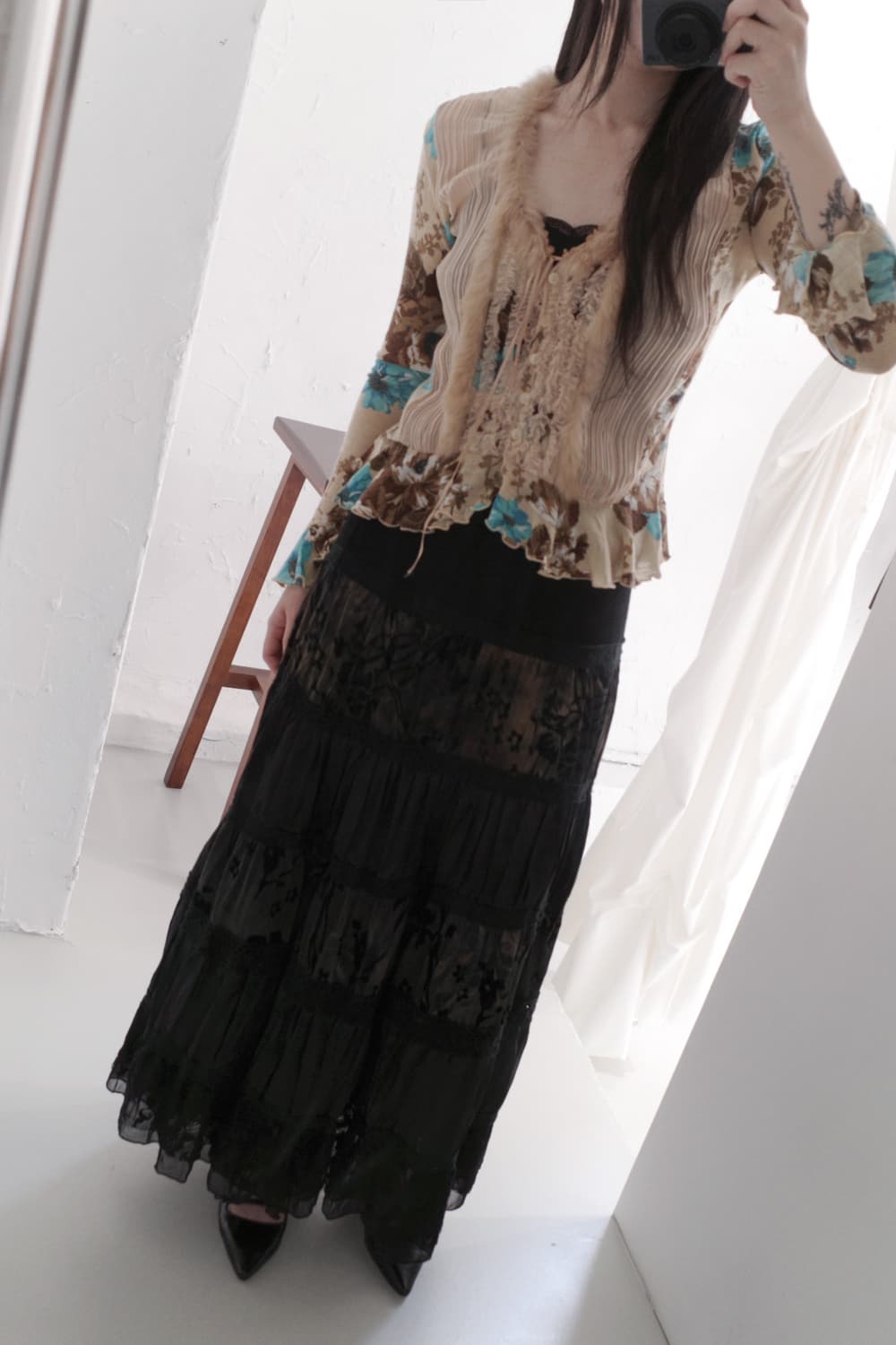 vintage flower skirt  상품이미지5