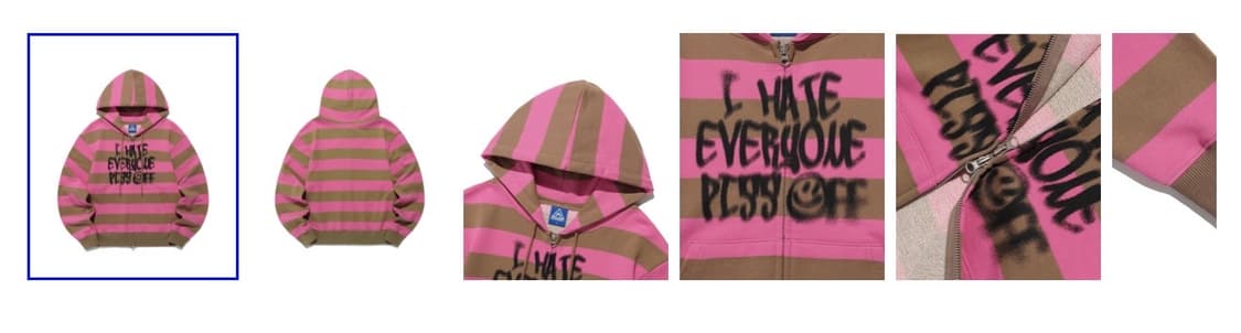 이스트 쿤스트 piss off st hood zip up_pink 상품이미지2