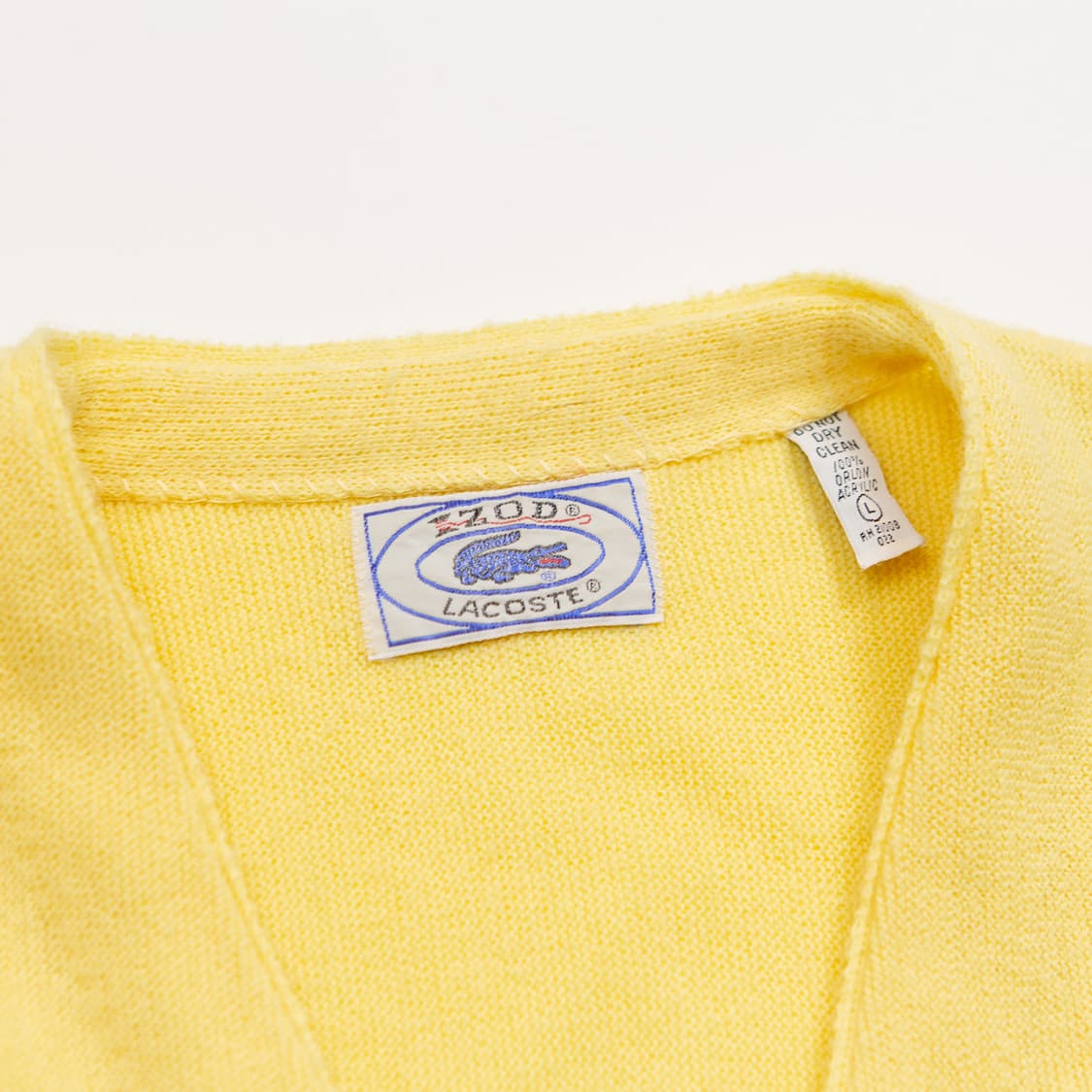 70s IZOD 라코스테 아크릴 가디건 옐로우 상품이미지4