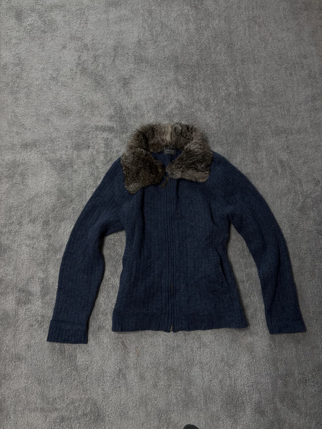 Vintage Y2K Fur knit zip up 상품이미지3