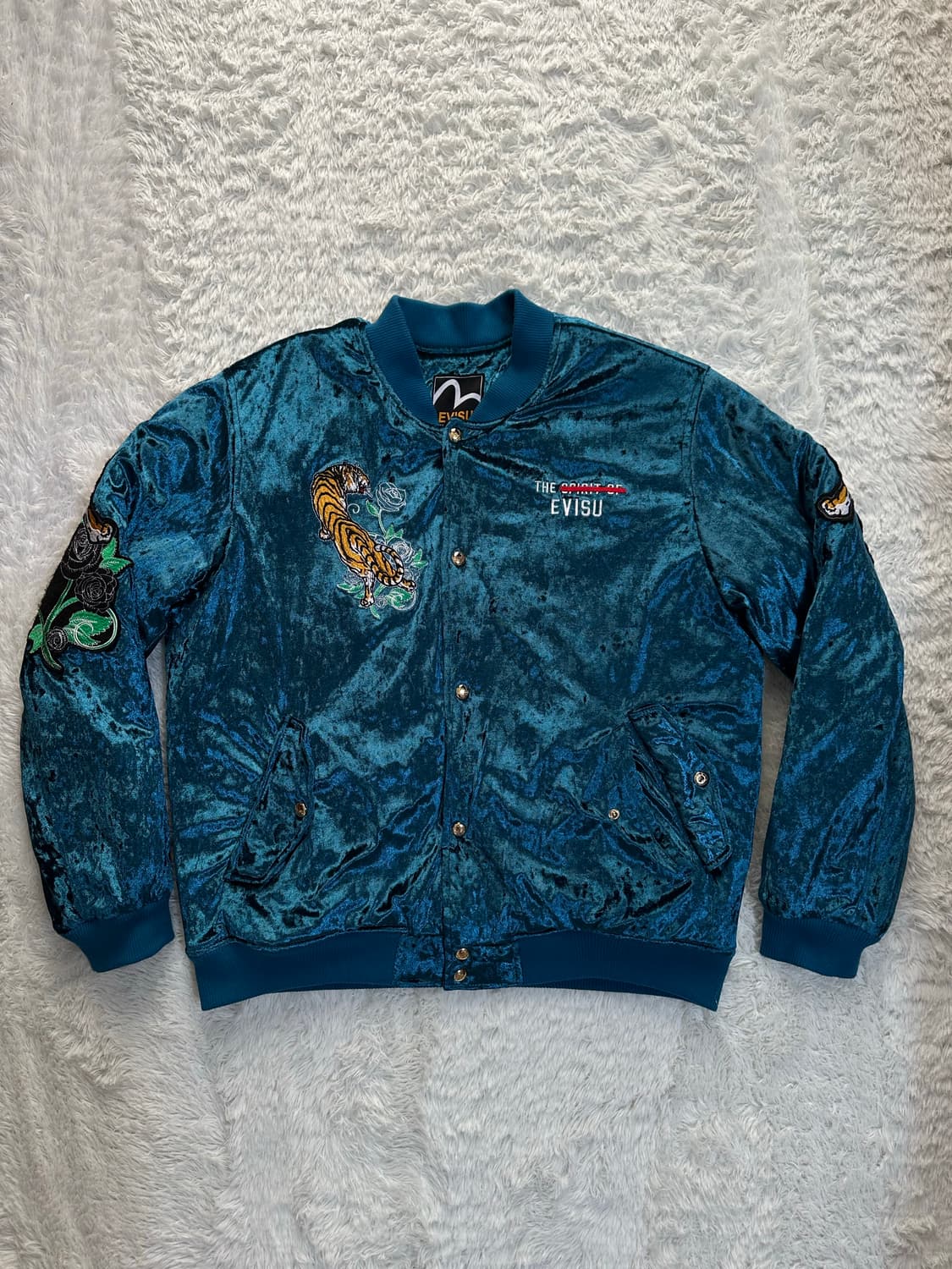 EVISU 블루 벨벳 호랑이 스카잔 상품이미지1