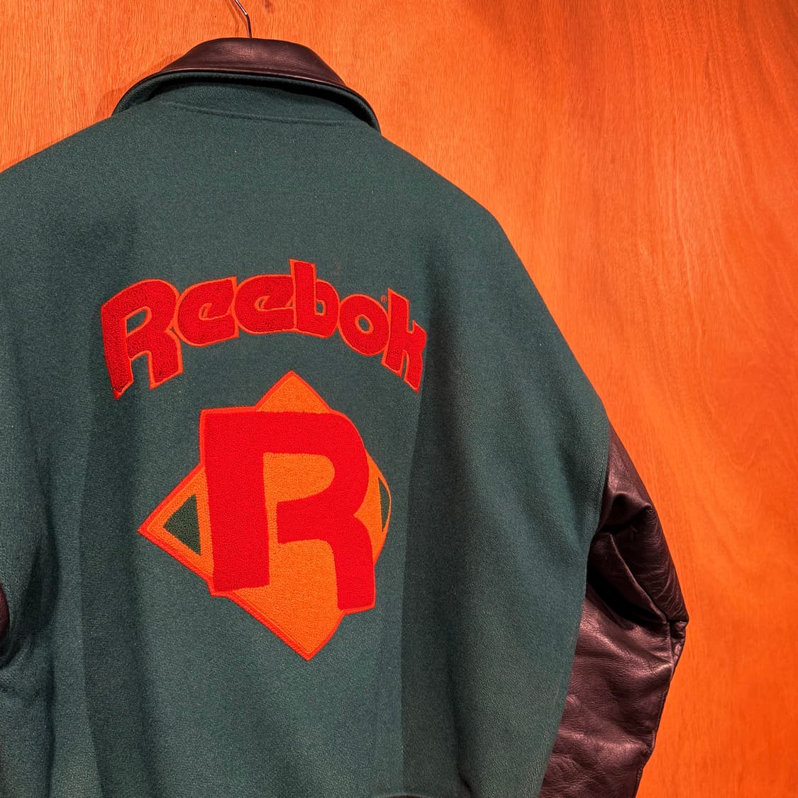 리복 90s 카우레더 바시티 자켓 M 105 캐나다제 상품이미지8