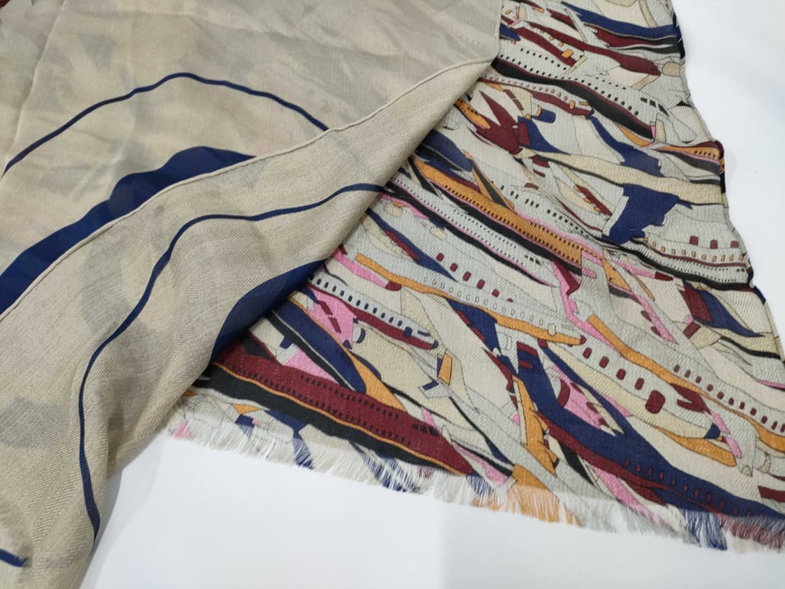 샤넬 빈티지 비행기 패턴 스카프 머플러 상품이미지5