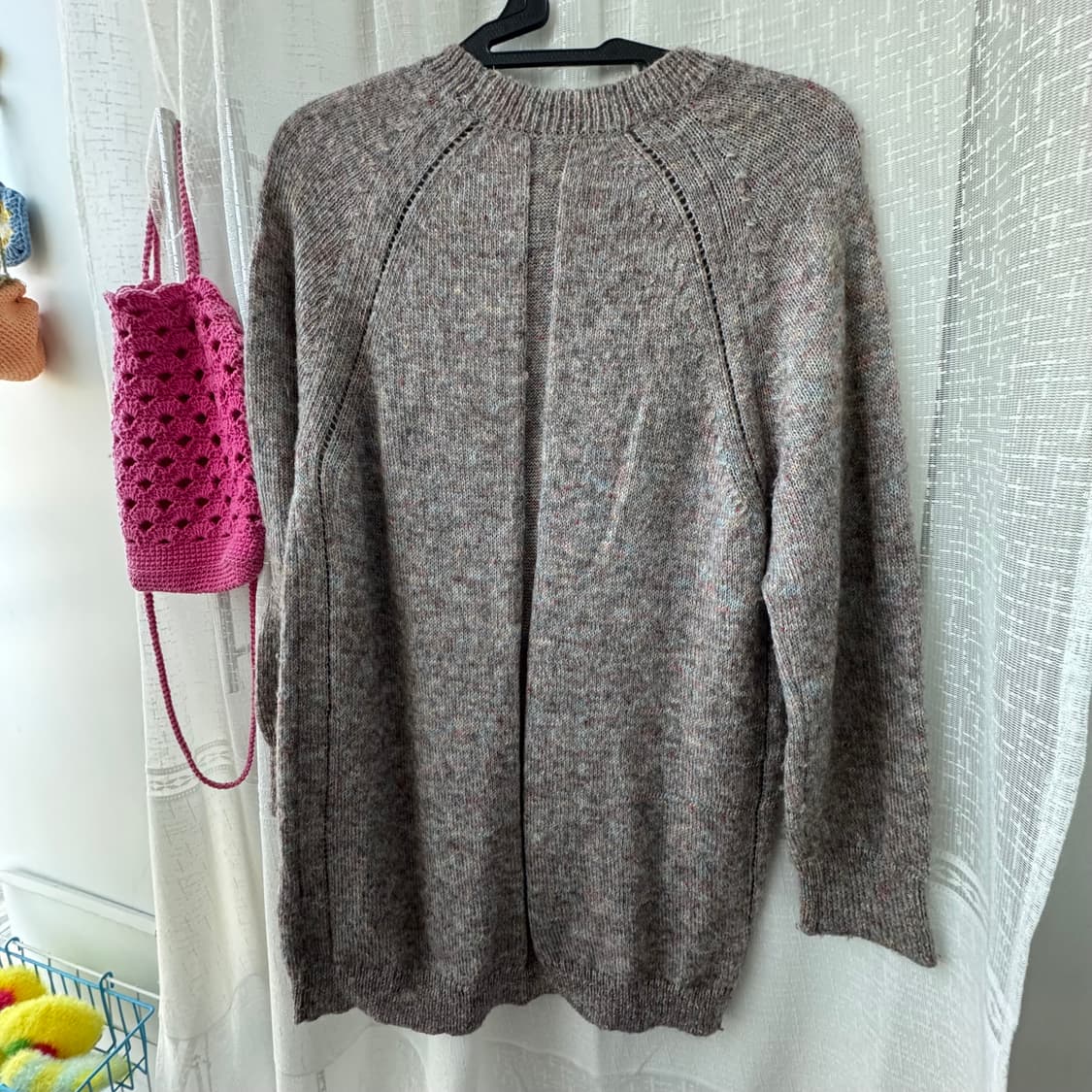 가벼운 그레이 믹스사 롱기장 니트 스웨터 상품이미지5