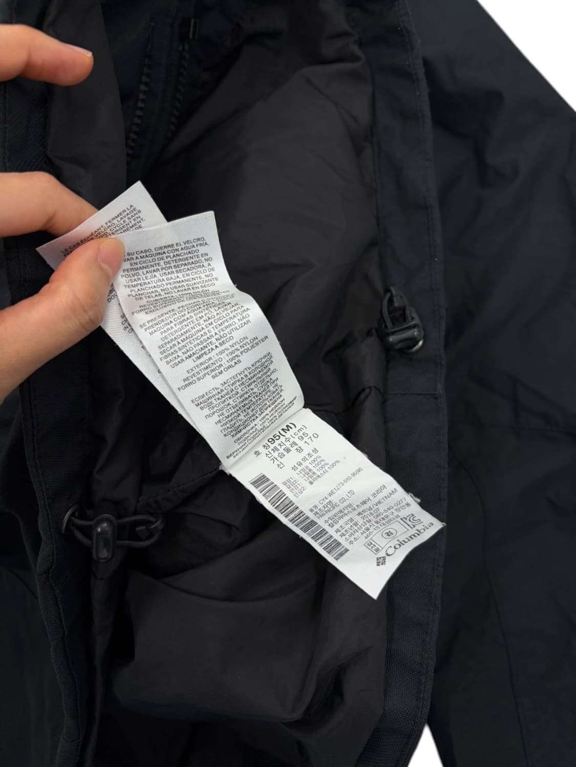 컬럼비아 바람막이 블랙 (M/국내95~100) 상품이미지9