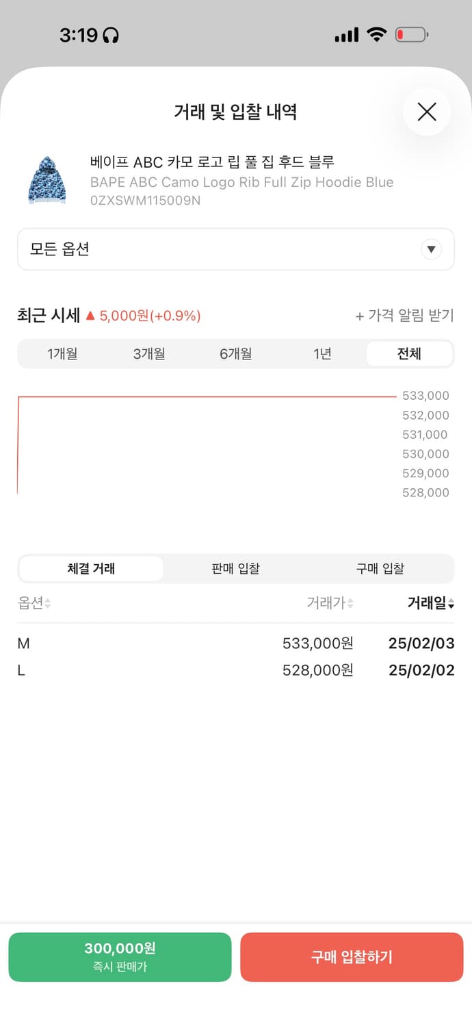 베이프 ABC 카모 로고 립 풀 집 후드 블루 상품이미지3