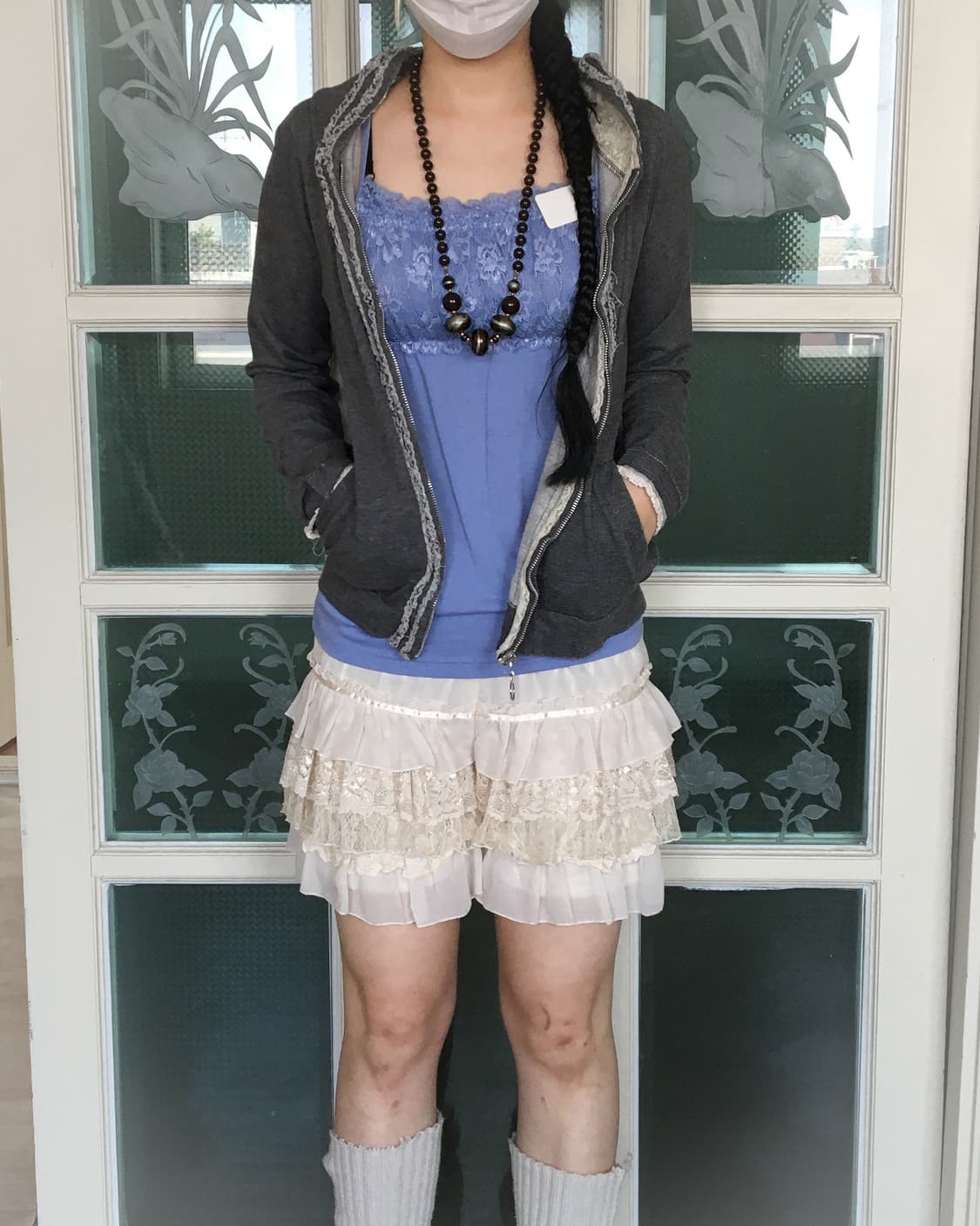 frill trimming hood zip up 상품이미지8