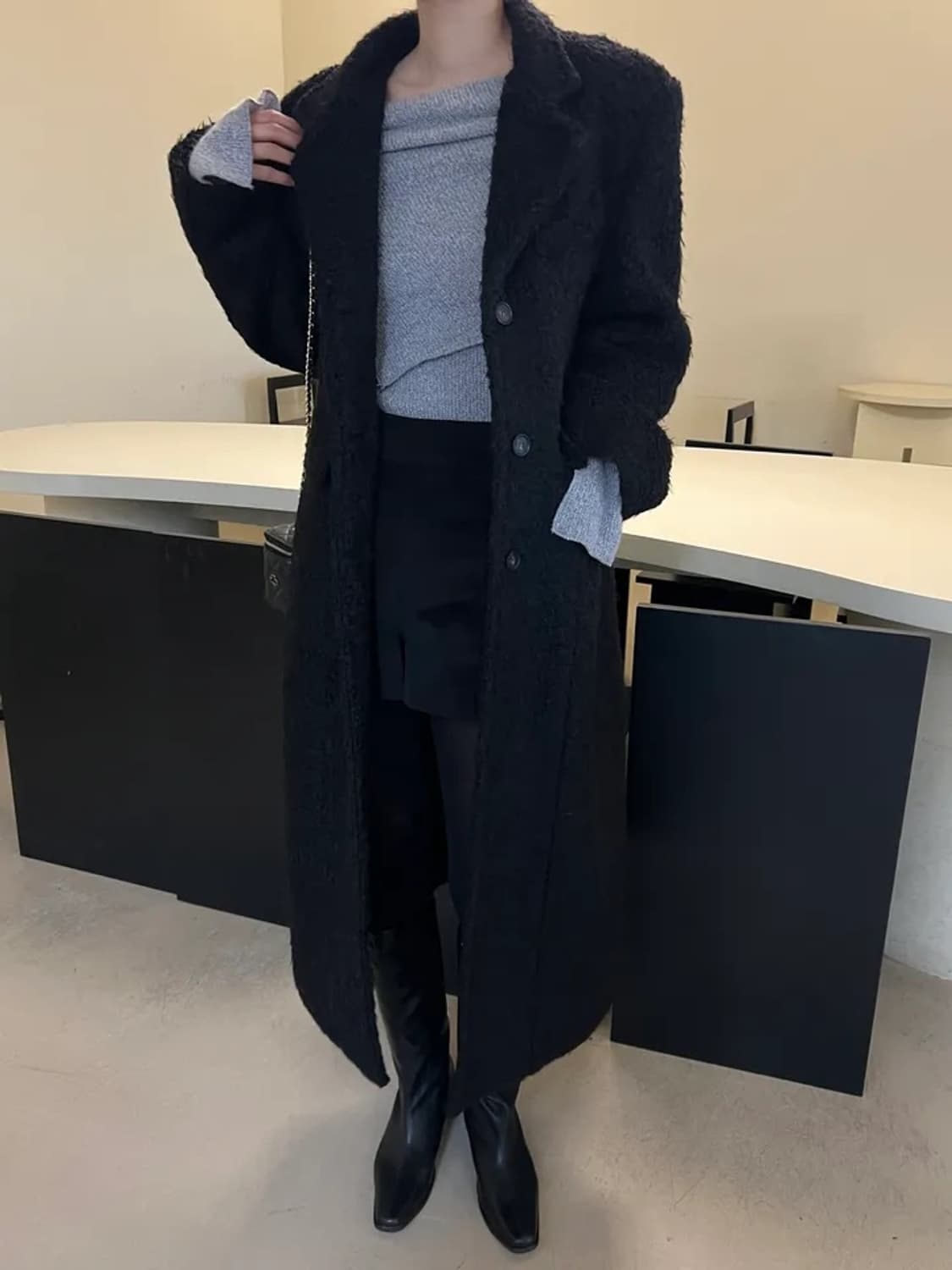 싱글 클래식 울 60 코트 상품이미지1