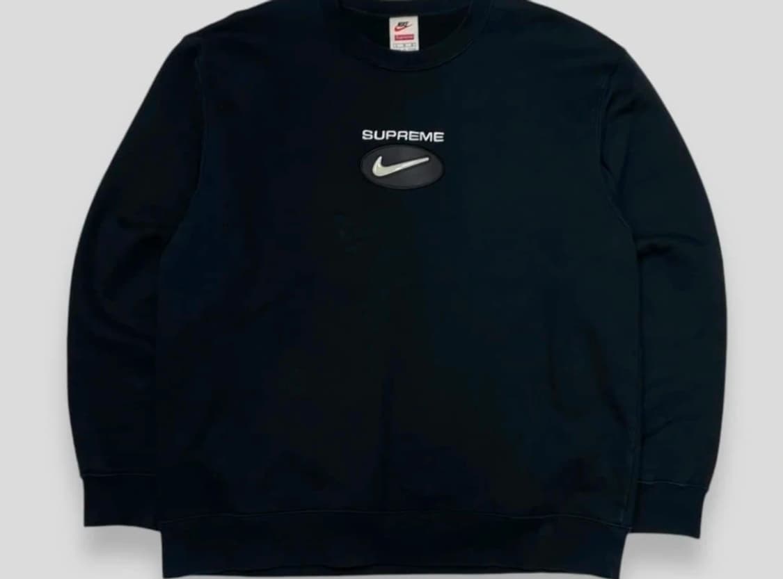 슈프림 나이키 쥬얼 크루넥 맨투맨 블랙 L 상품이미지1
