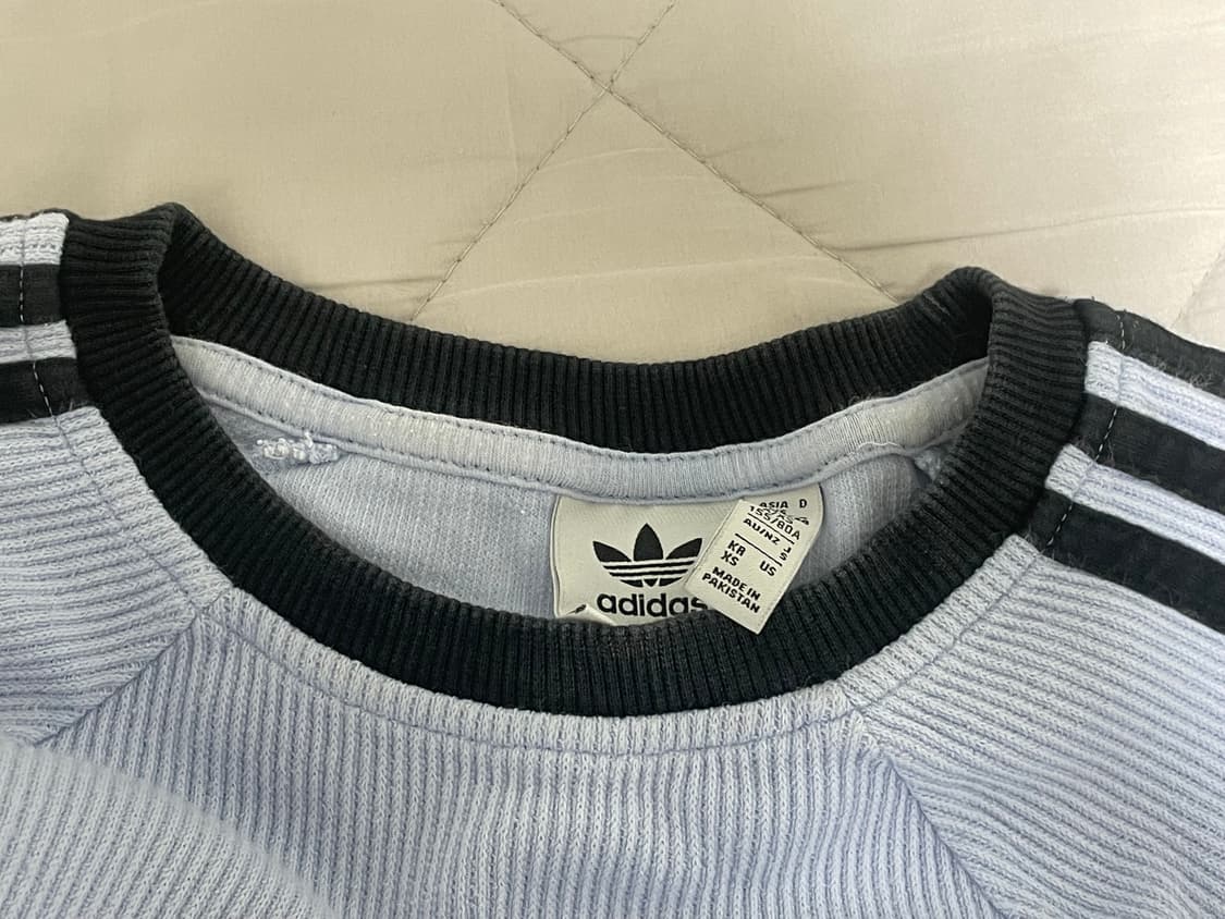 아디다스 삼선 슬림 티셔츠 블루 던 상품이미지4