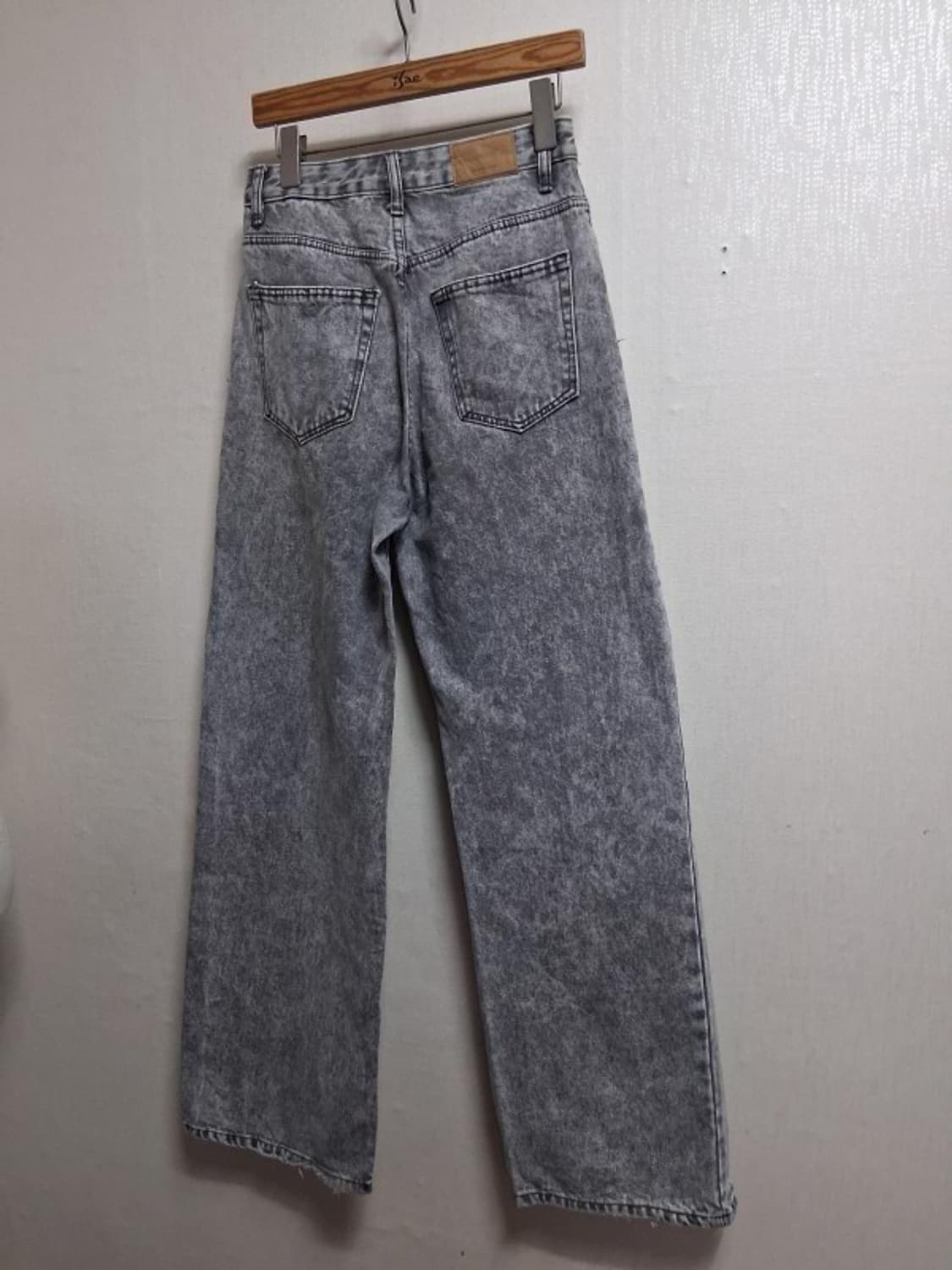 일본빈티지 Bershka 그레이 애시워싱 와이드팬츠 여성 26  상품이미지2