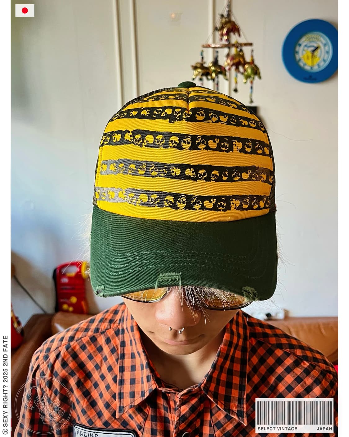 Japanese Vintage Skull Pattern Mesh Cap 상품이미지1