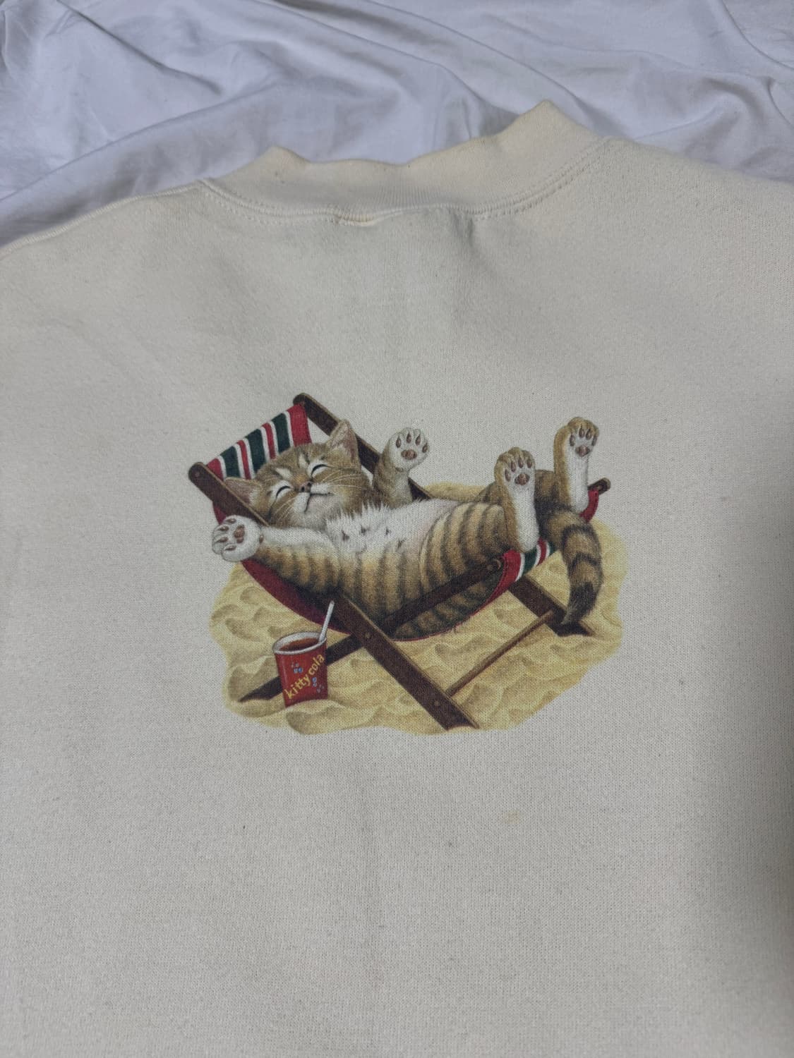 90s usa 리 헤비웨이트 캣 프린트 스웨트셔츠 상품이미지5