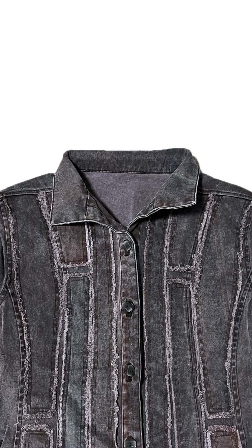 버건디 데님 재킷 상품이미지7