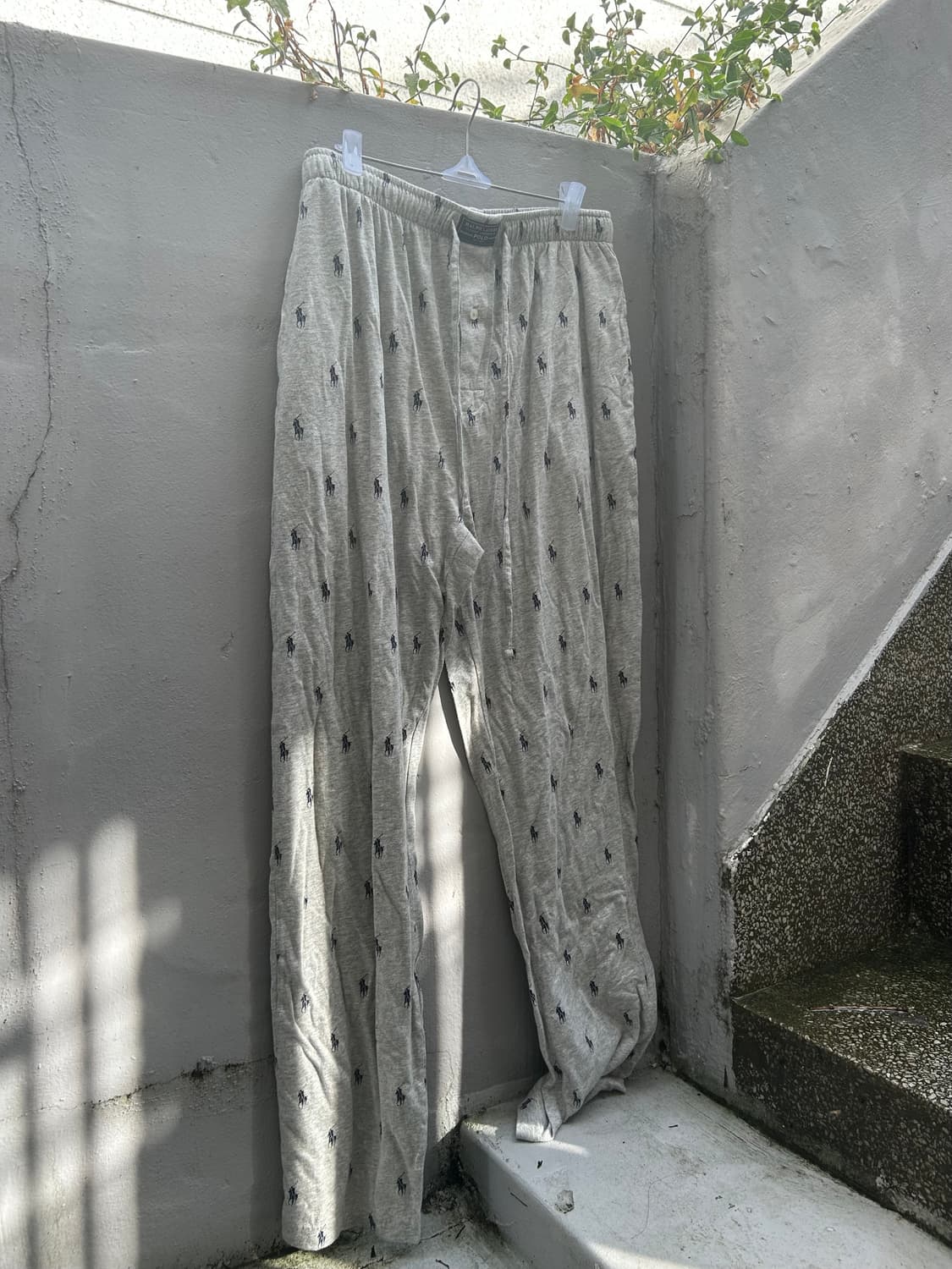 폴로 멀티 로고 포니 와이드 그레이 스웻팬츠 상품이미지3