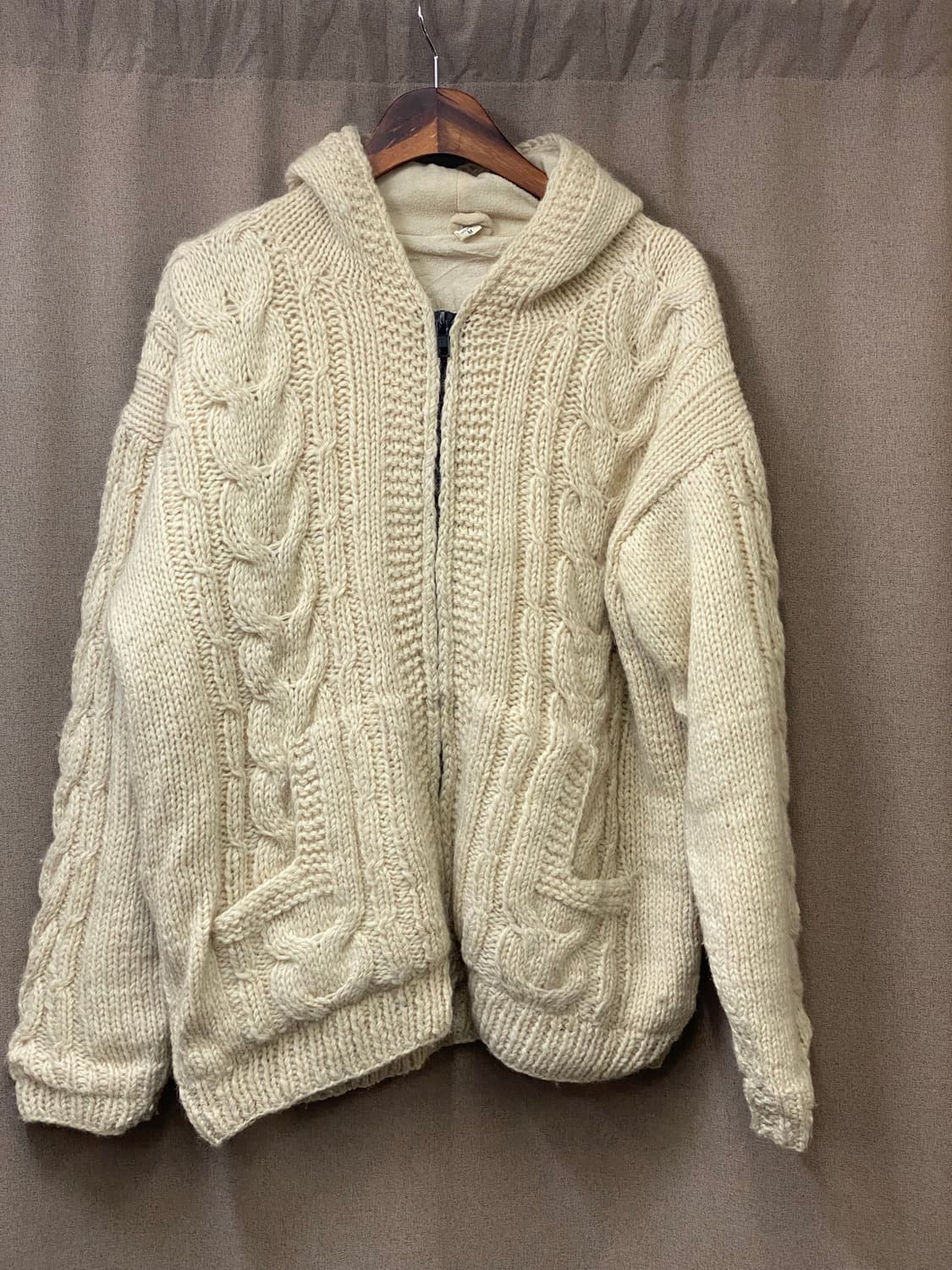 빈티지 헤비 니트 후드 집업  상품이미지1