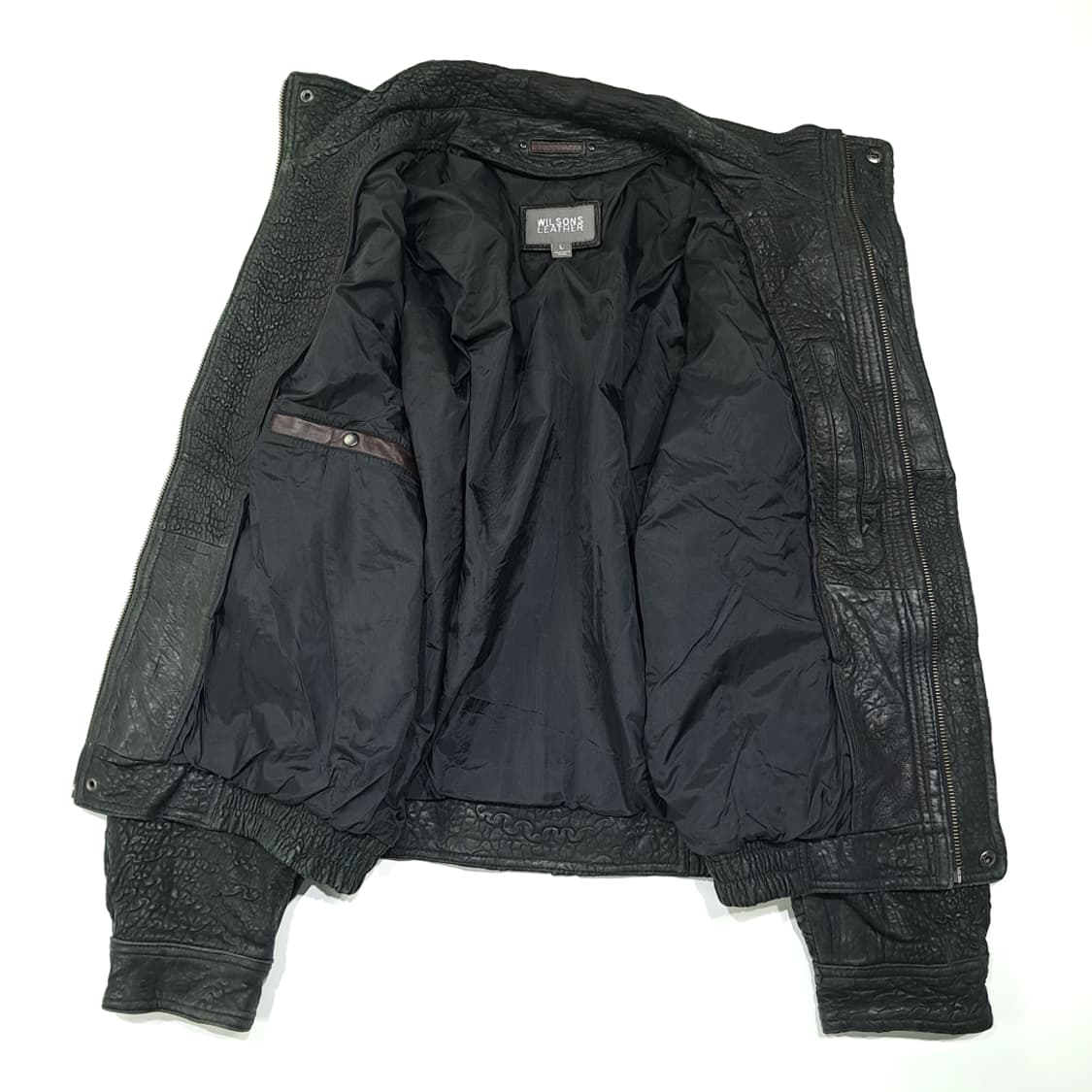 CL642 L 윌슨레더 90s 페블 그레인 소가죽 블랙 자켓 아우터 상품이미지3