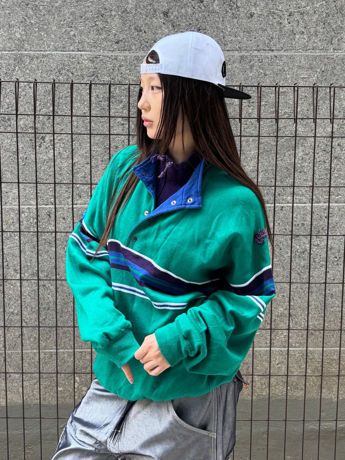 Adidas그린 스트라이프 맨투맨 상품이미지2