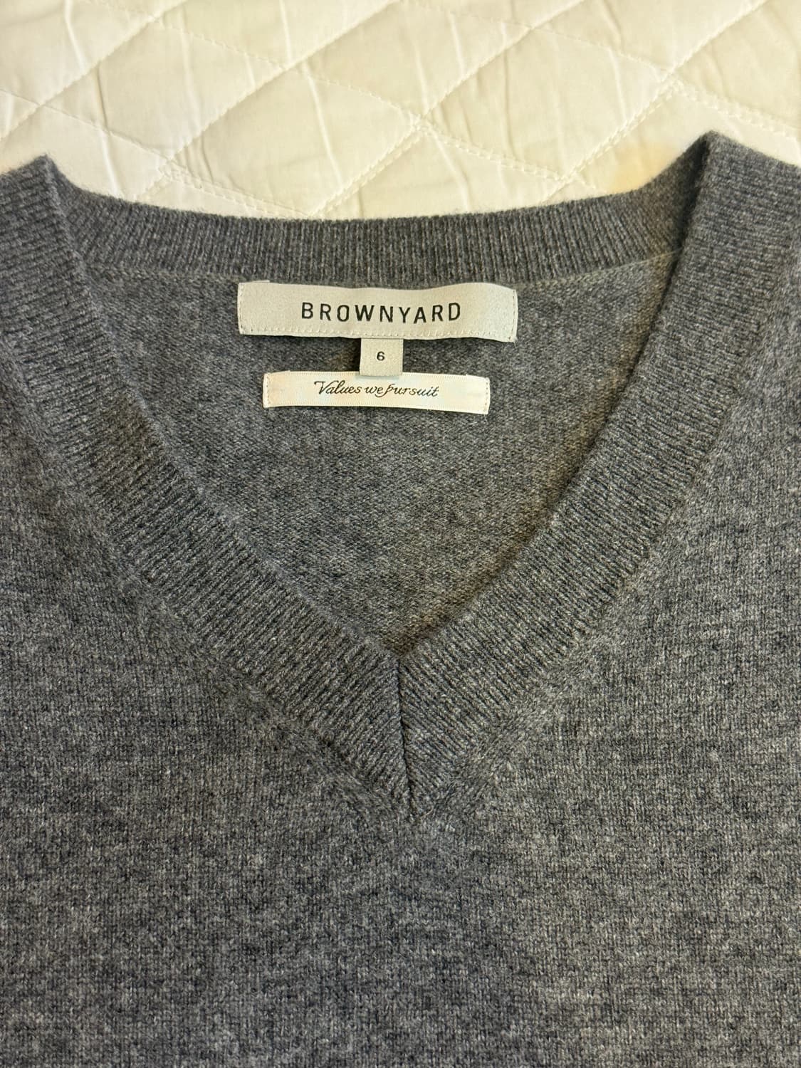 [6] 25FW 브라운야드 브이넥 니트 챠콜 상품이미지4