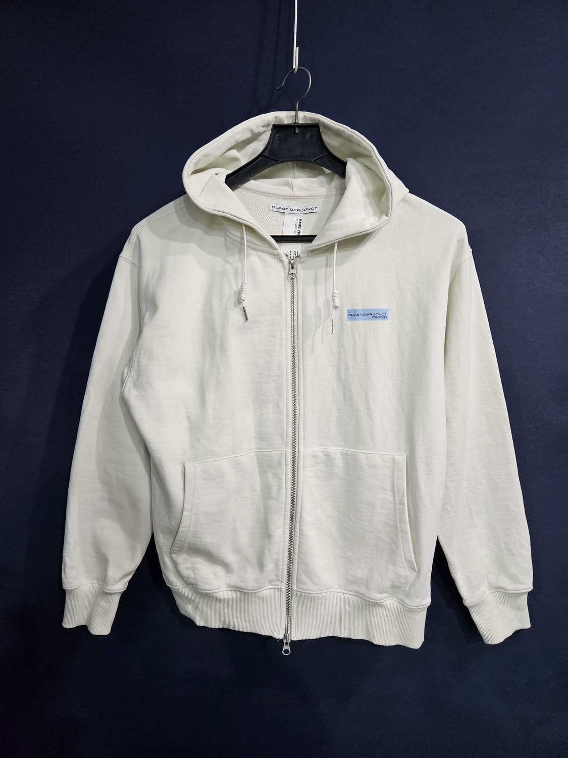 플라스틱 프로덕트 화이트컬러 남성 오버핏 90~95 후드집업  상품이미지1