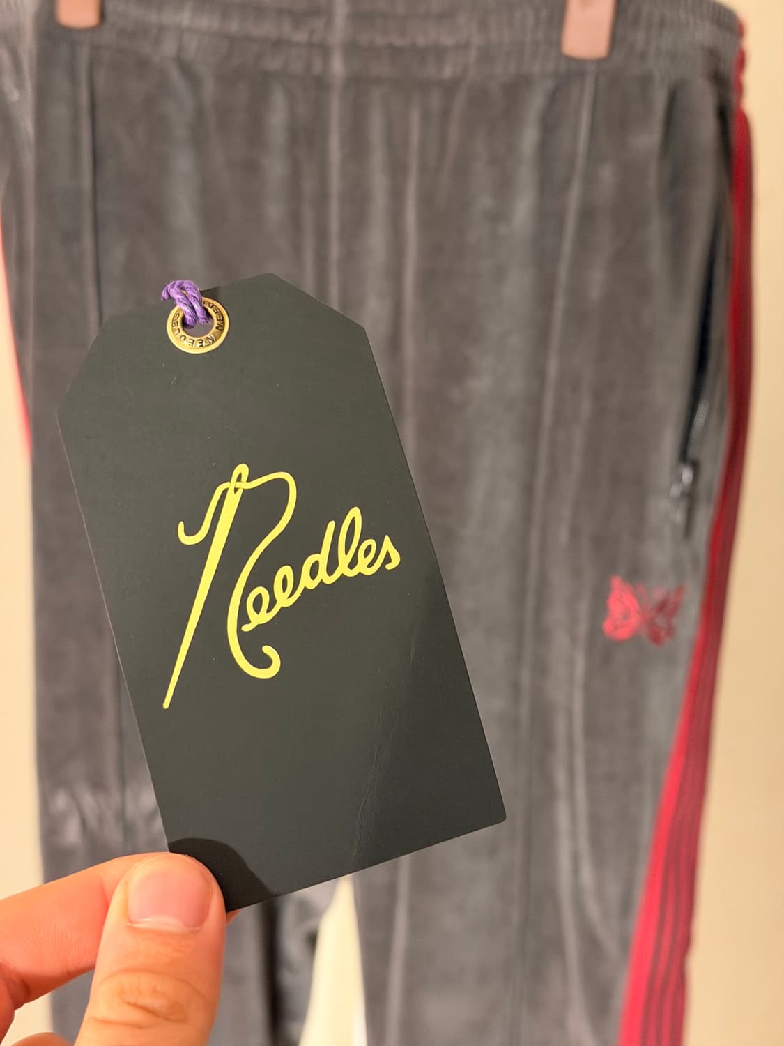 [L] 니들스 네로우 트랙팬츠 벨루어 차콜 상품이미지5